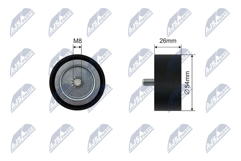 Tensioner Pulley, V-ribbed belt RNK-ME-063
