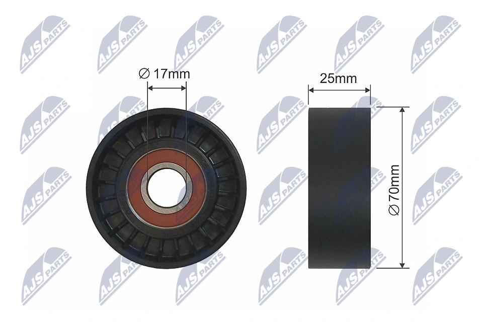 Deflection/Guide Pulley, V-ribbed belt RNK-PE-003