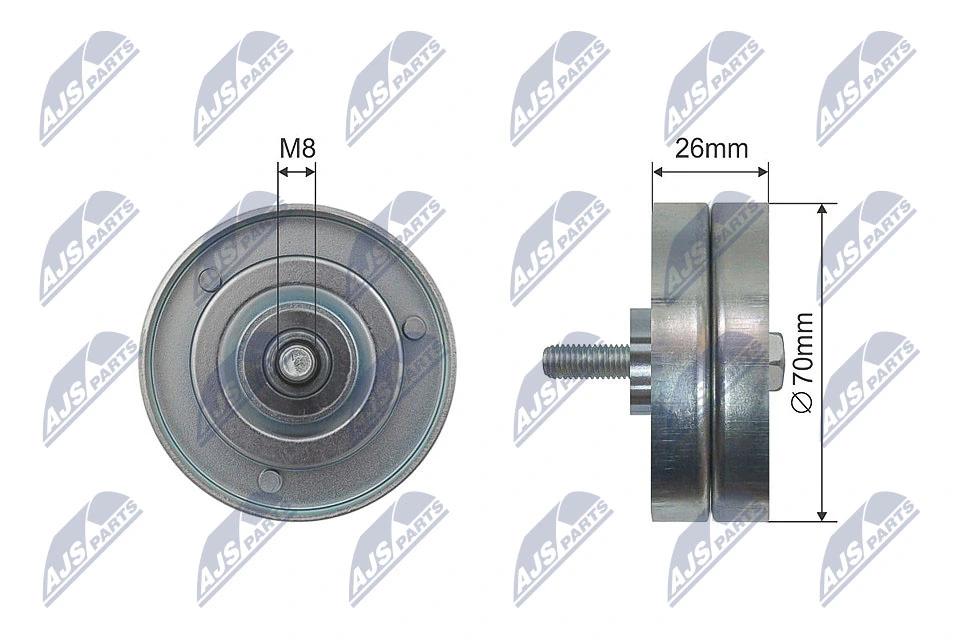 Deflection/Guide Pulley, V-ribbed belt RNK-VW-018