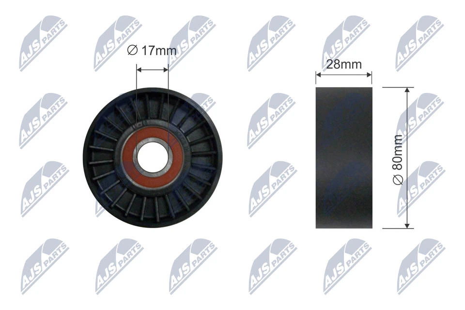 Deflection/Guide Pulley, V-ribbed belt RNK-BM-068