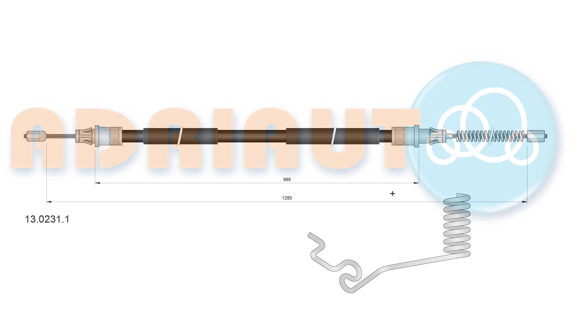 Cable Pull, parking brake 13.0231.1