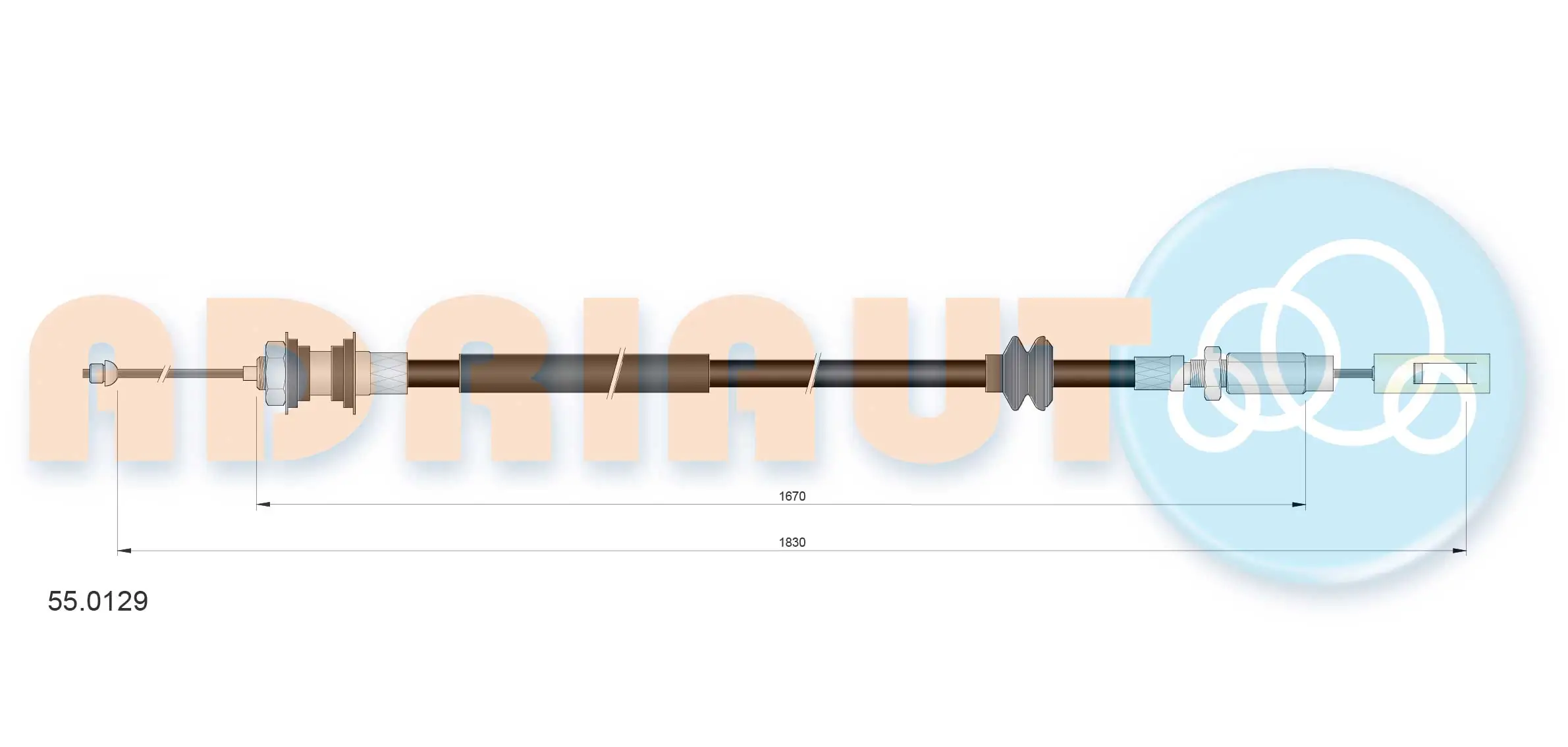Cable Pull, clutch control 55.0129