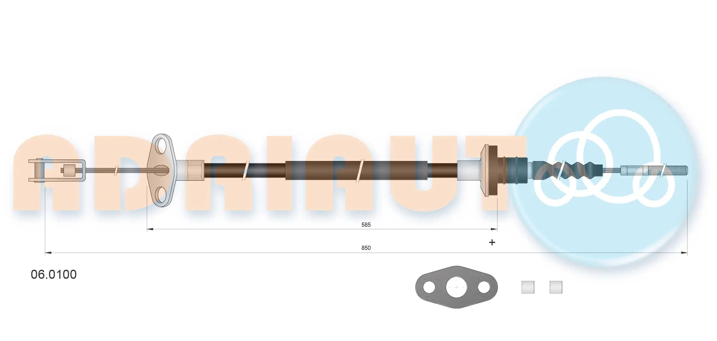 Cable Pull, clutch control 06.0100