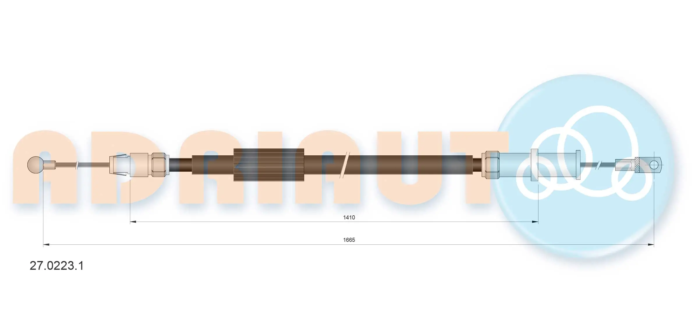 Cable Pull, parking brake 27.0223.1