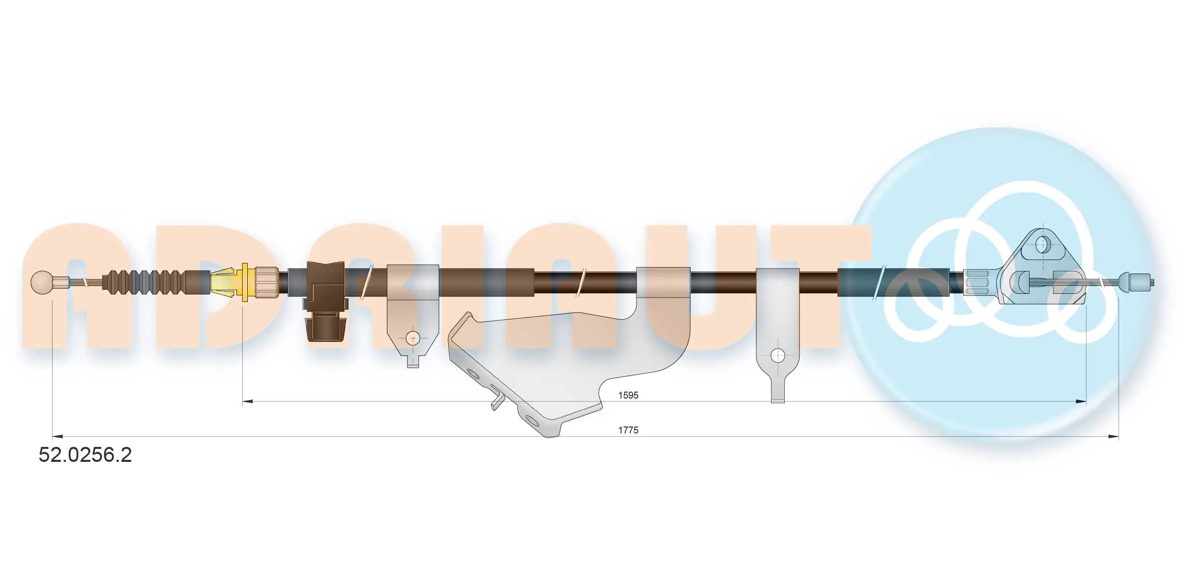 Cable Pull, parking brake 52.0256.2