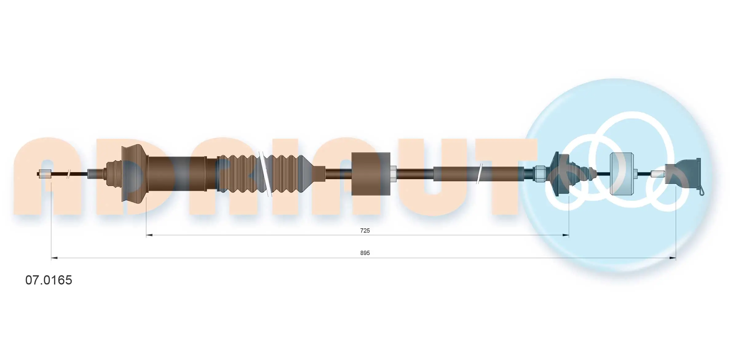 Cable Pull, clutch control 07.0165