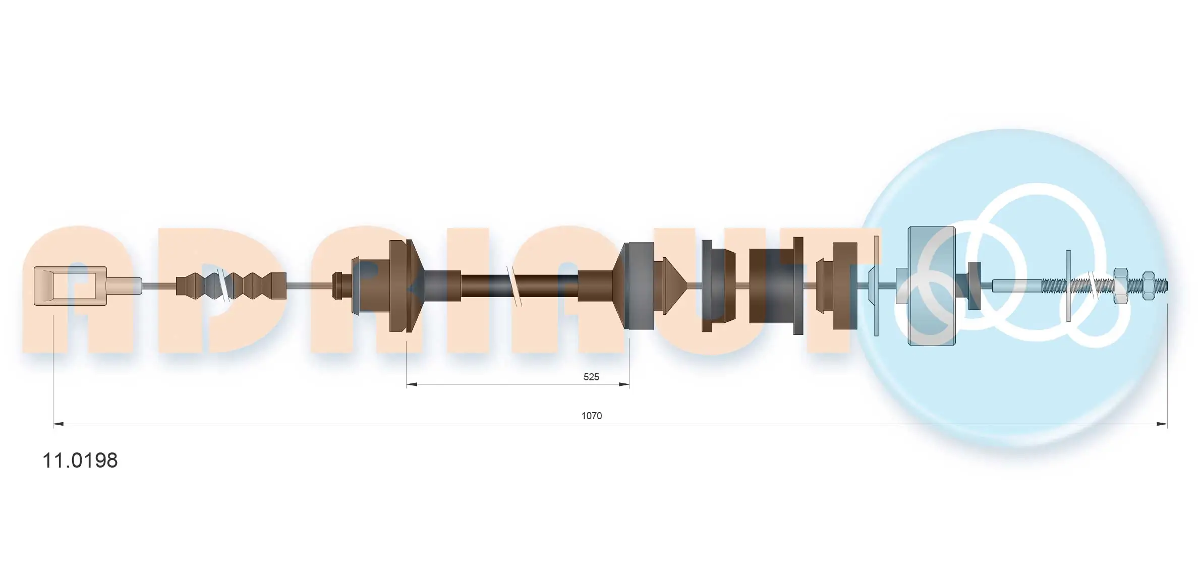 Cable Pull, clutch control 11.0198