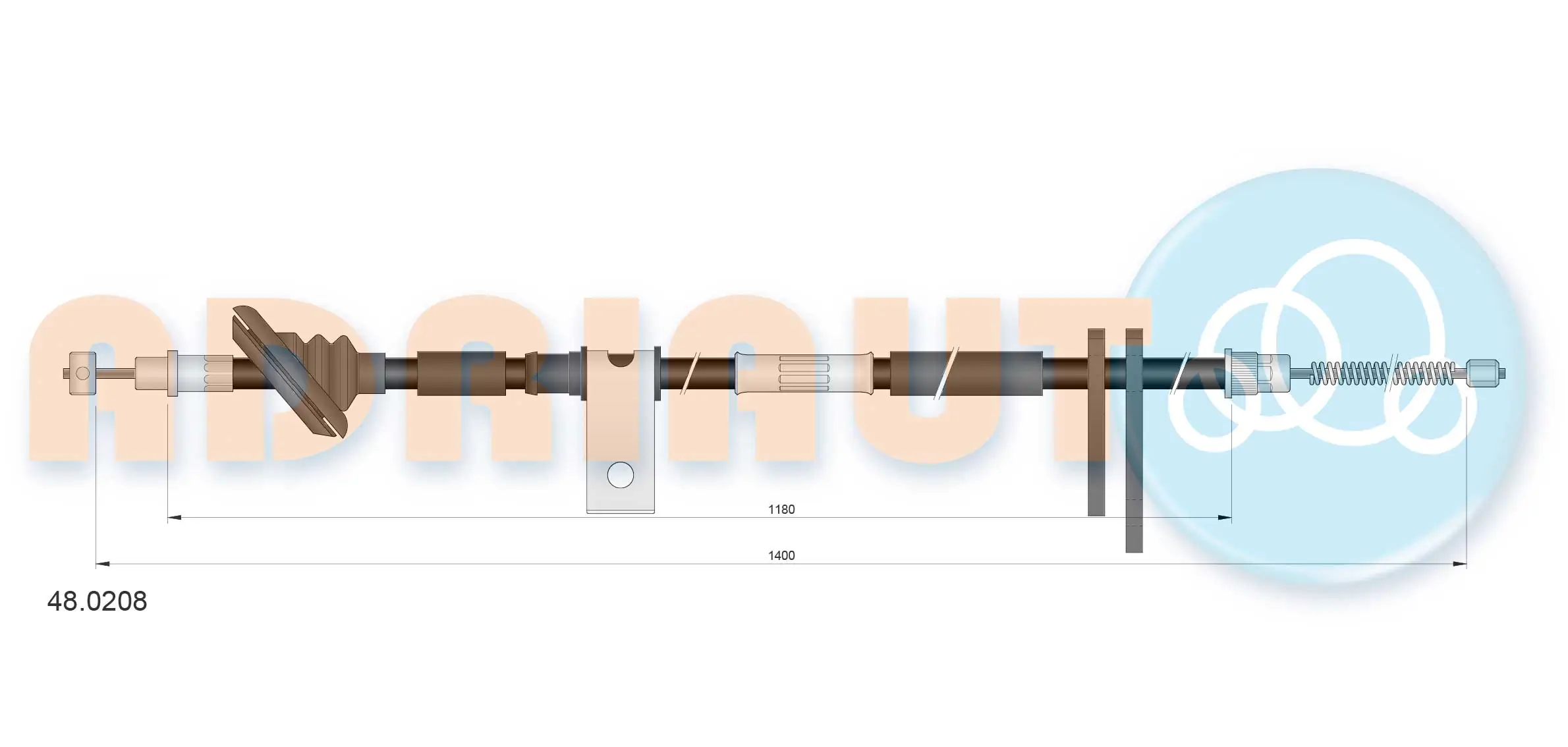 Cable Pull, parking brake 48.0208