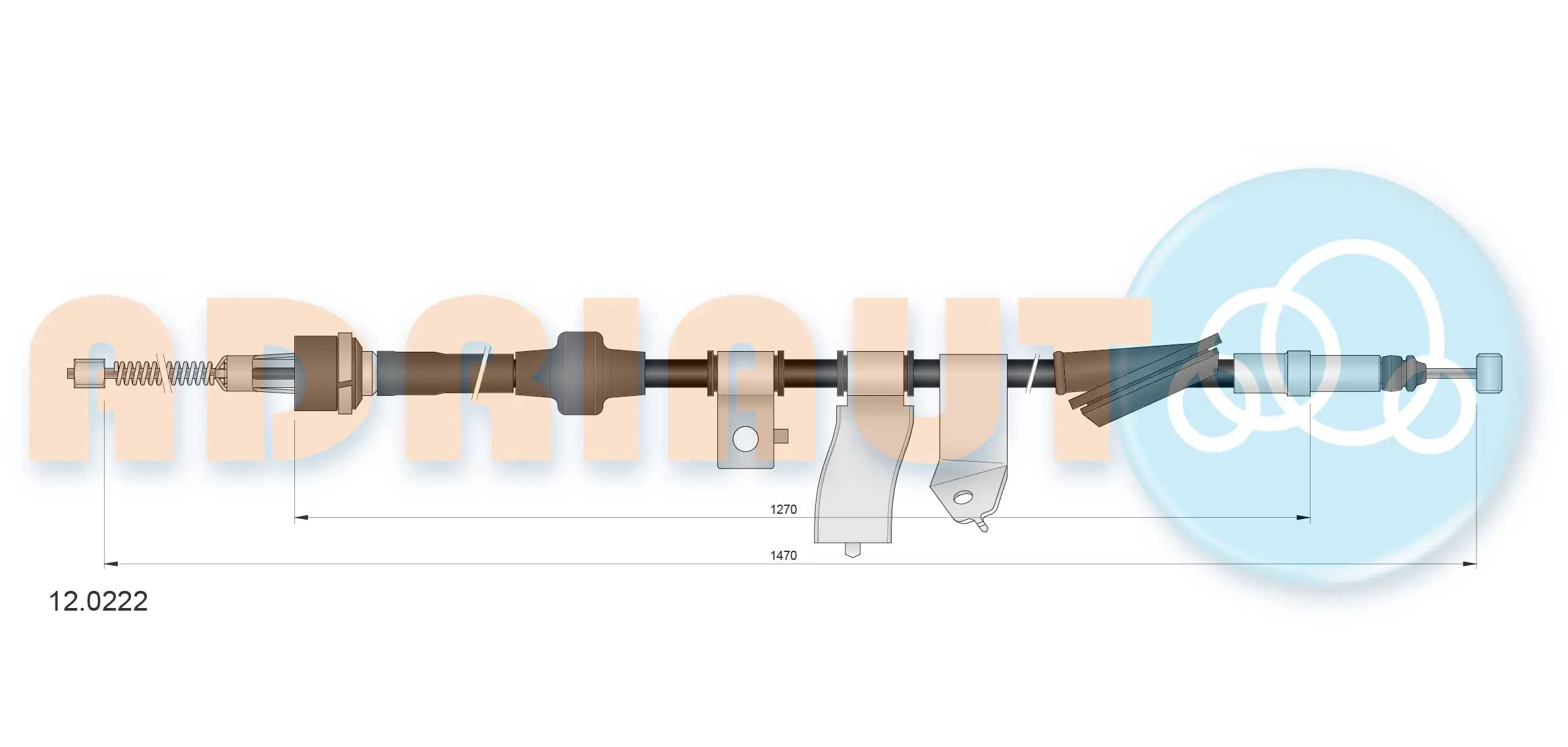 Cable Pull, parking brake 12.0222