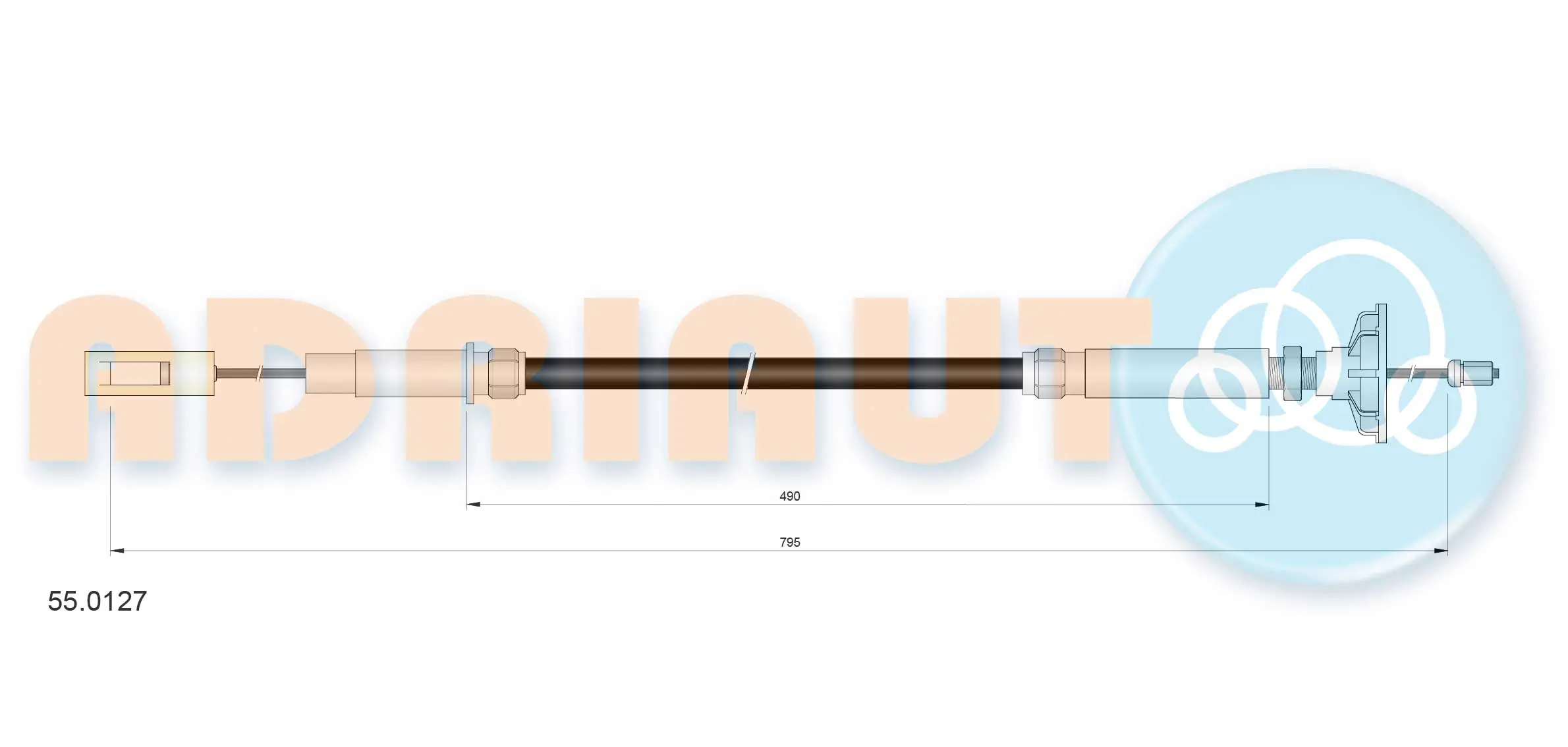 Cable Pull, clutch control 55.0127