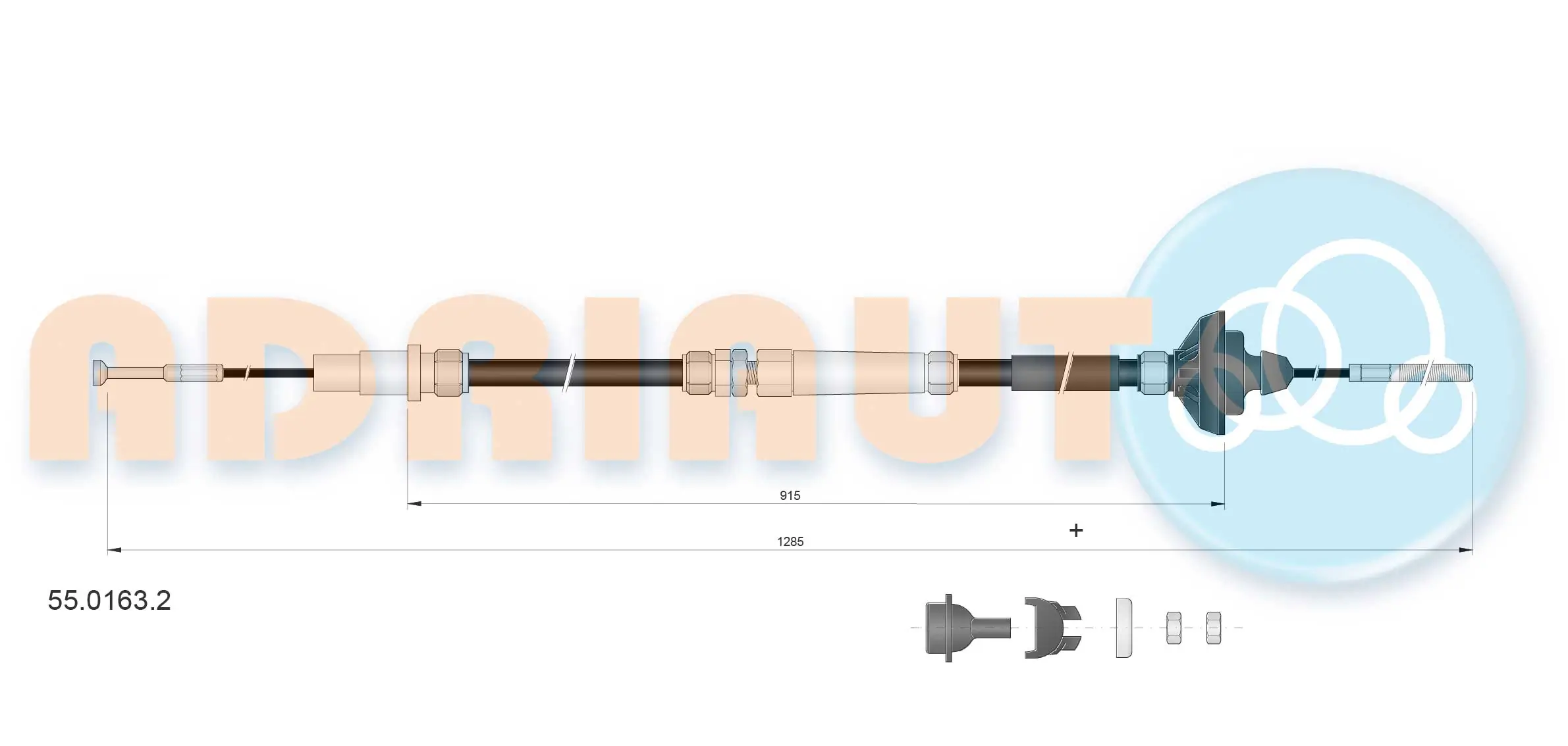 Cable Pull, clutch control 55.0163.2