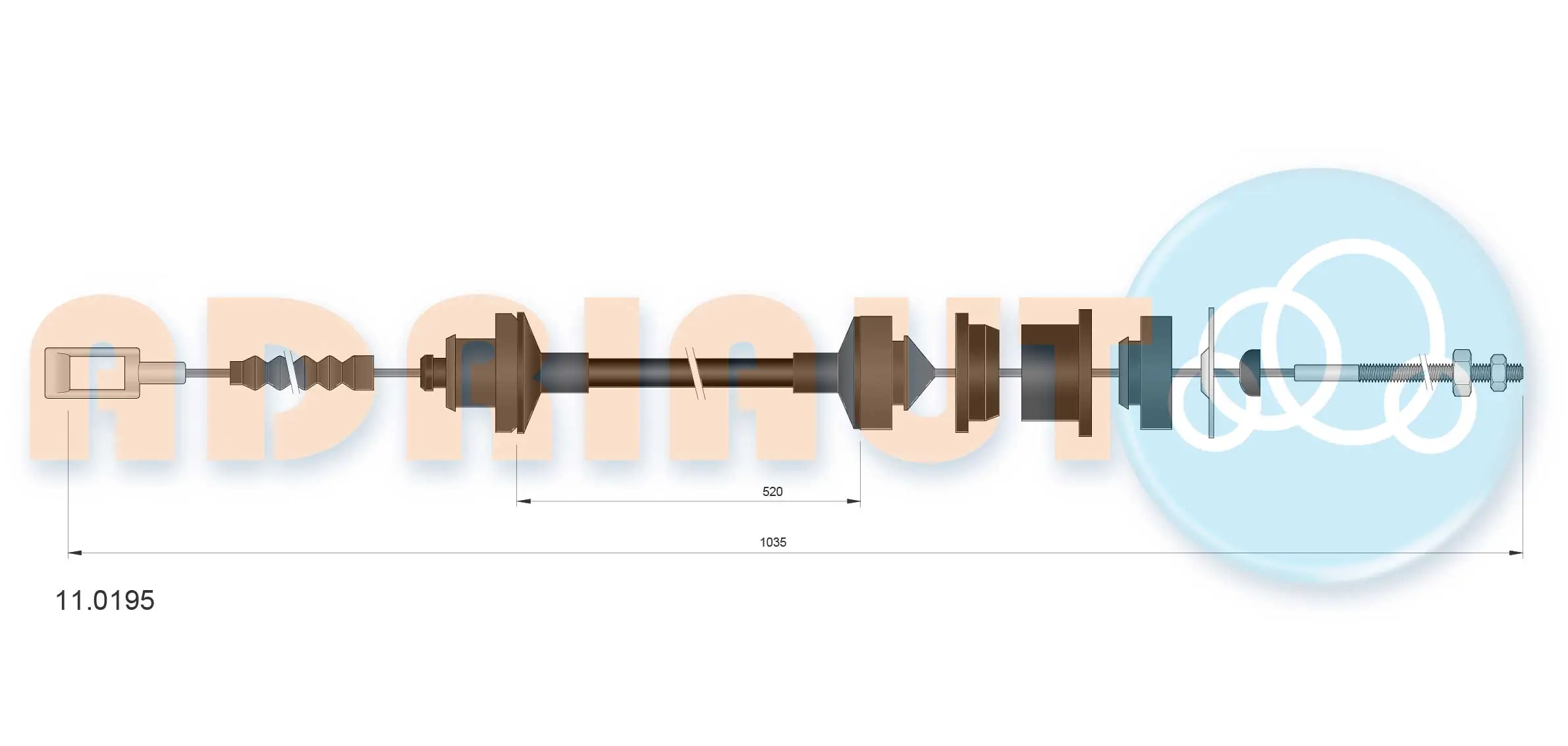 Cable Pull, clutch control 11.0195