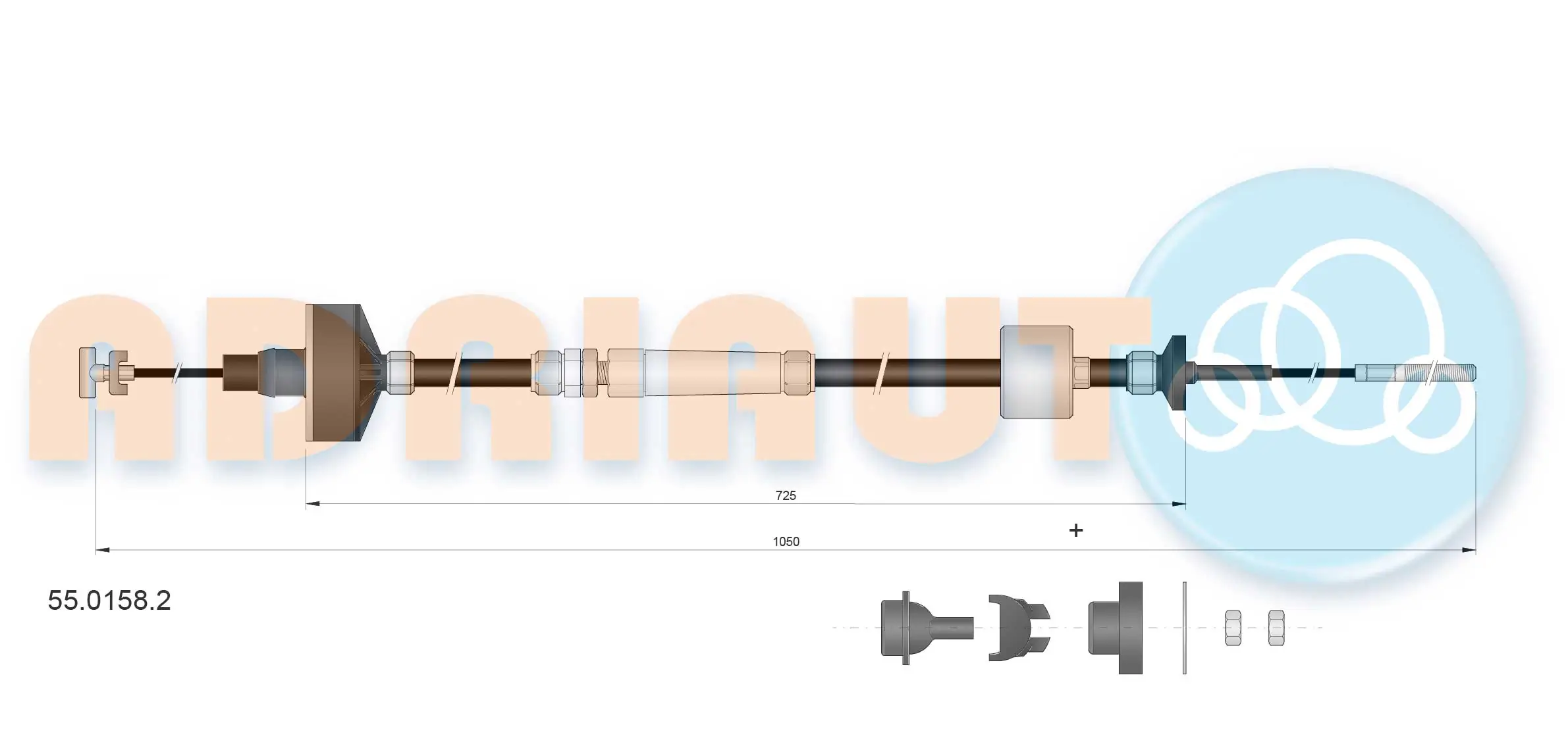 Cable Pull, clutch control 55.0158.2