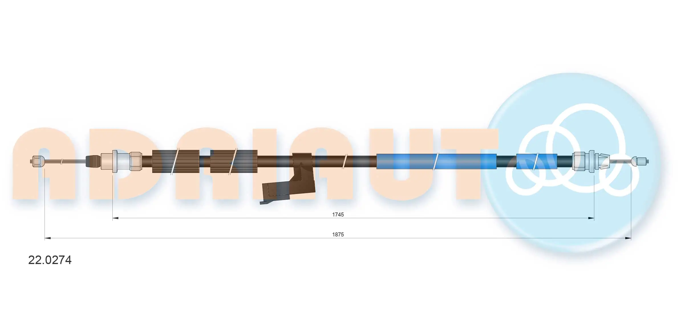 Cable Pull, parking brake 22.0274