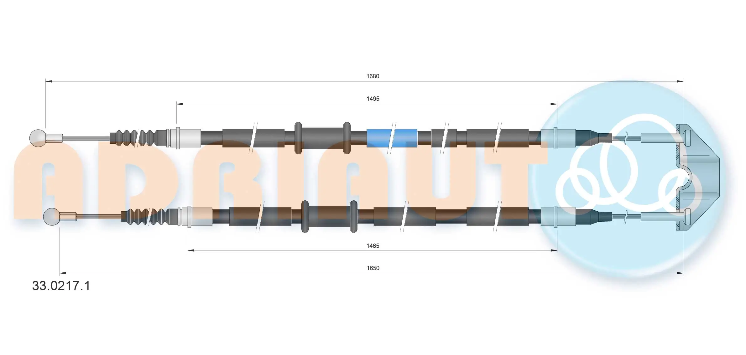 Cable Pull, parking brake 33.0217.1