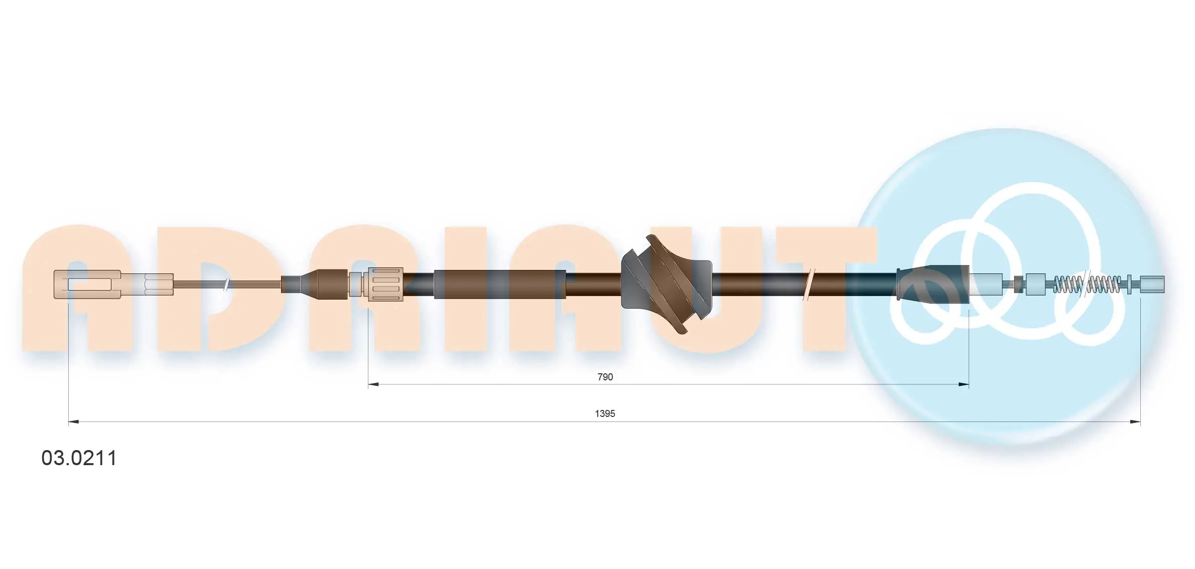 Cable Pull, parking brake 03.0211