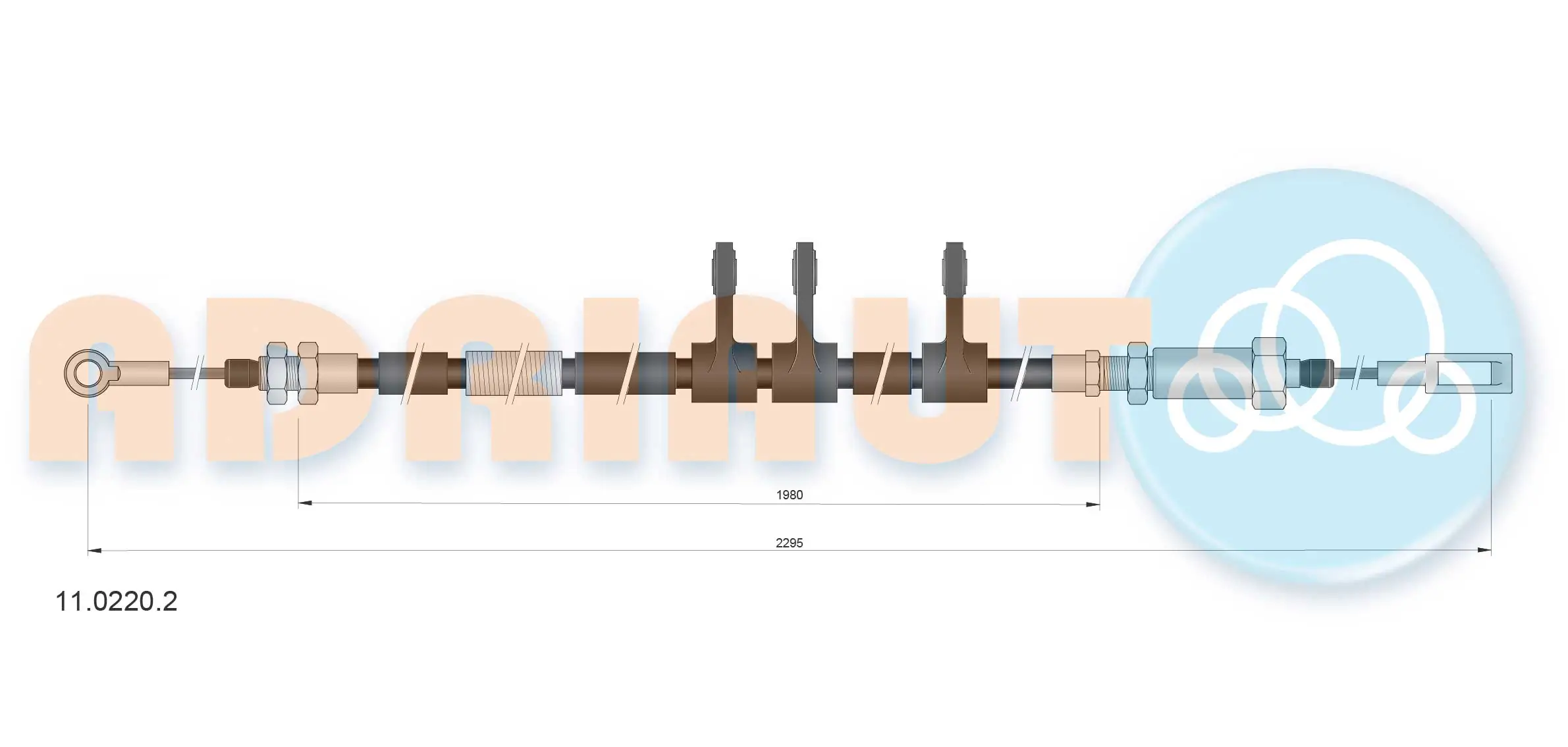 Cable Pull, parking brake 11.0220.2