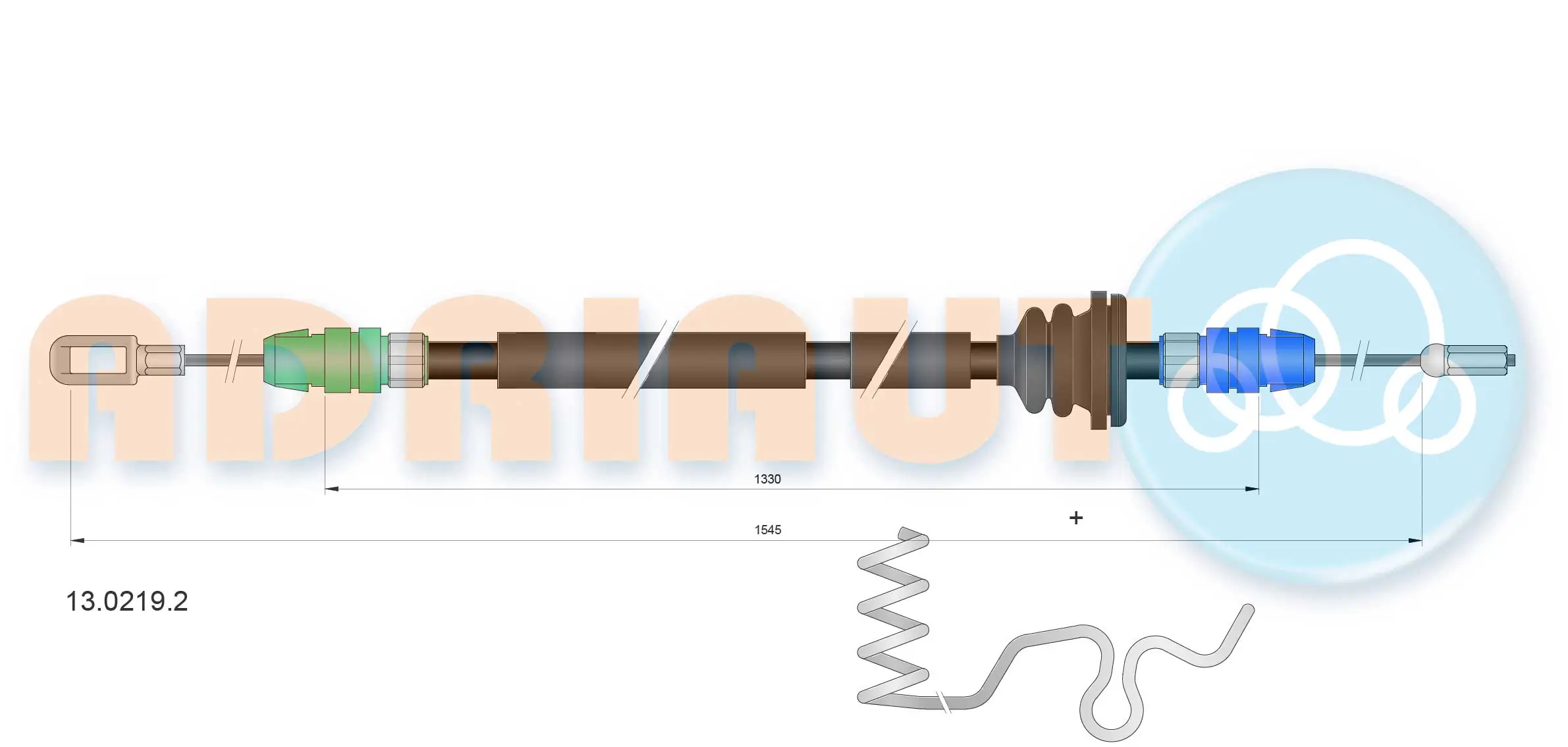 Cable Pull, parking brake 13.0219.2
