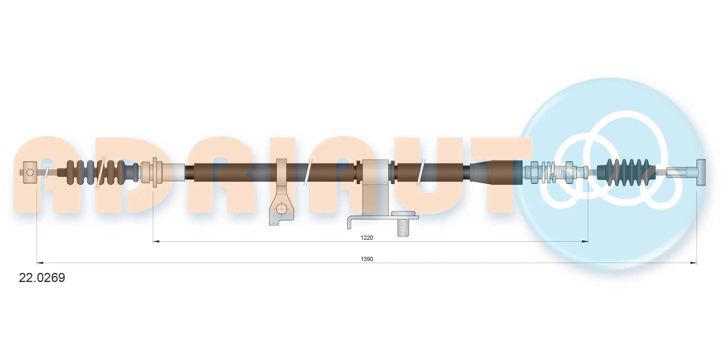 Cable Pull, parking brake 22.0269