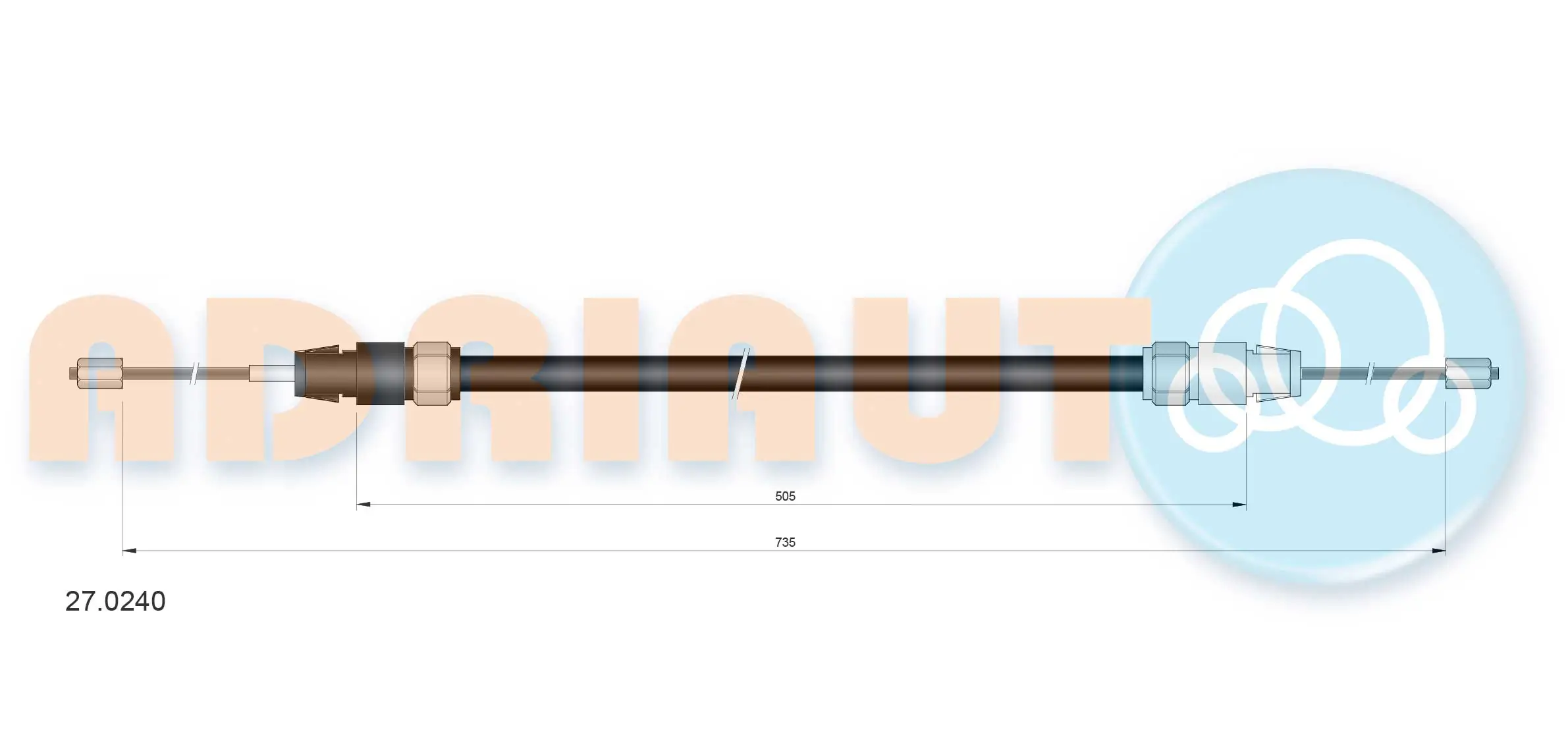 Cable Pull, parking brake 27.0240