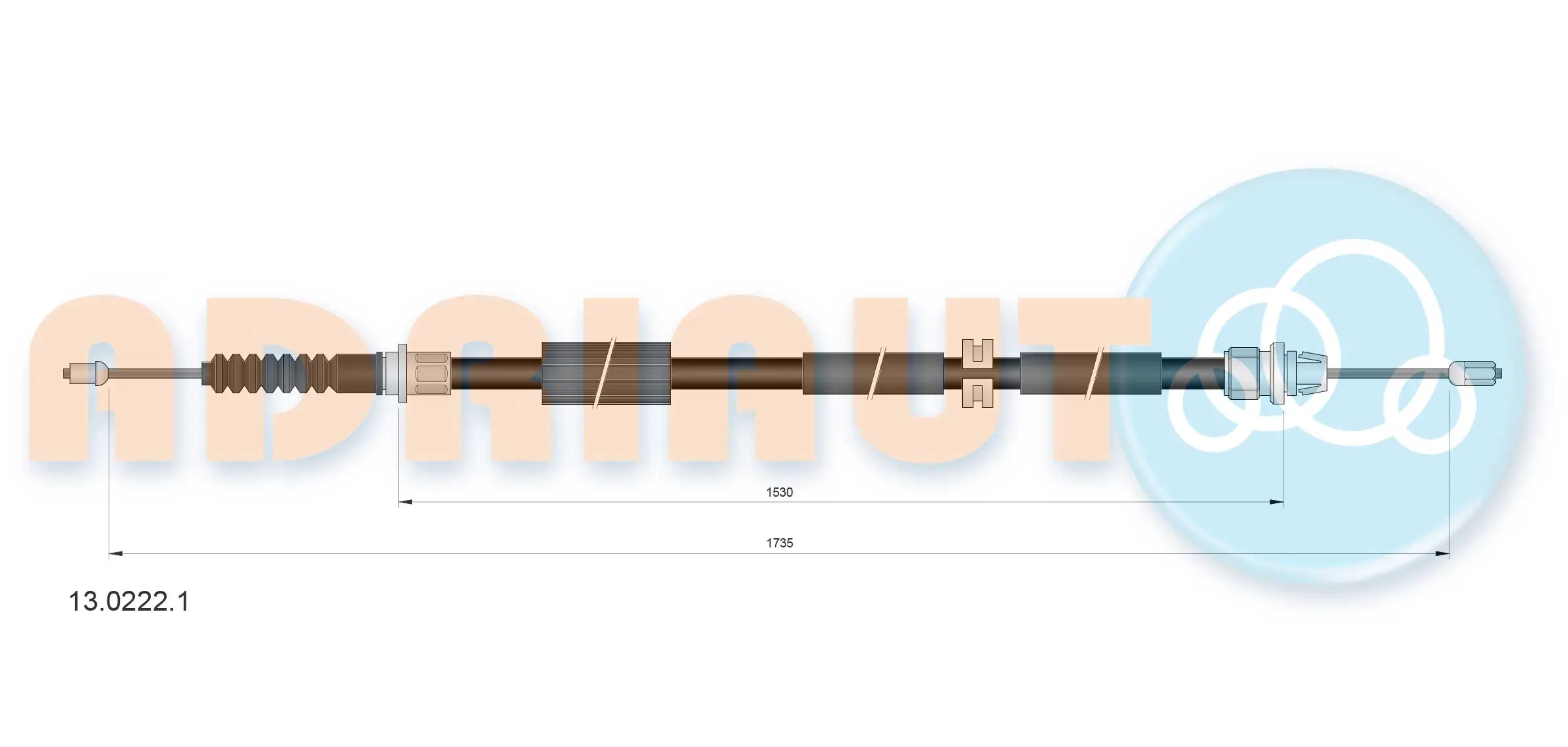 Cable Pull, parking brake 13.0222.1