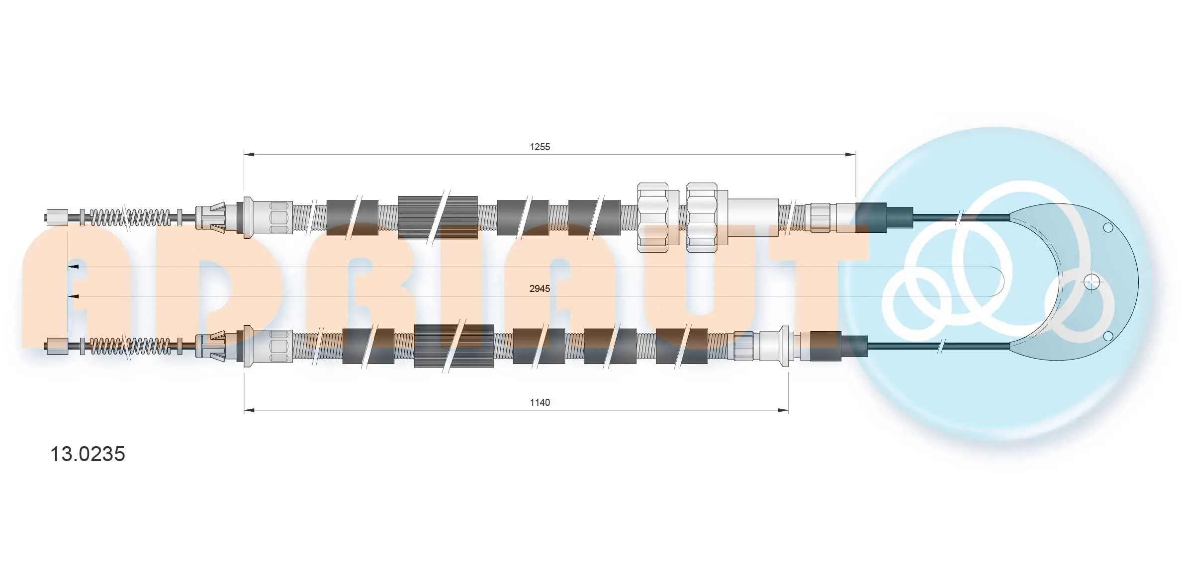 Cable Pull, parking brake 13.0235