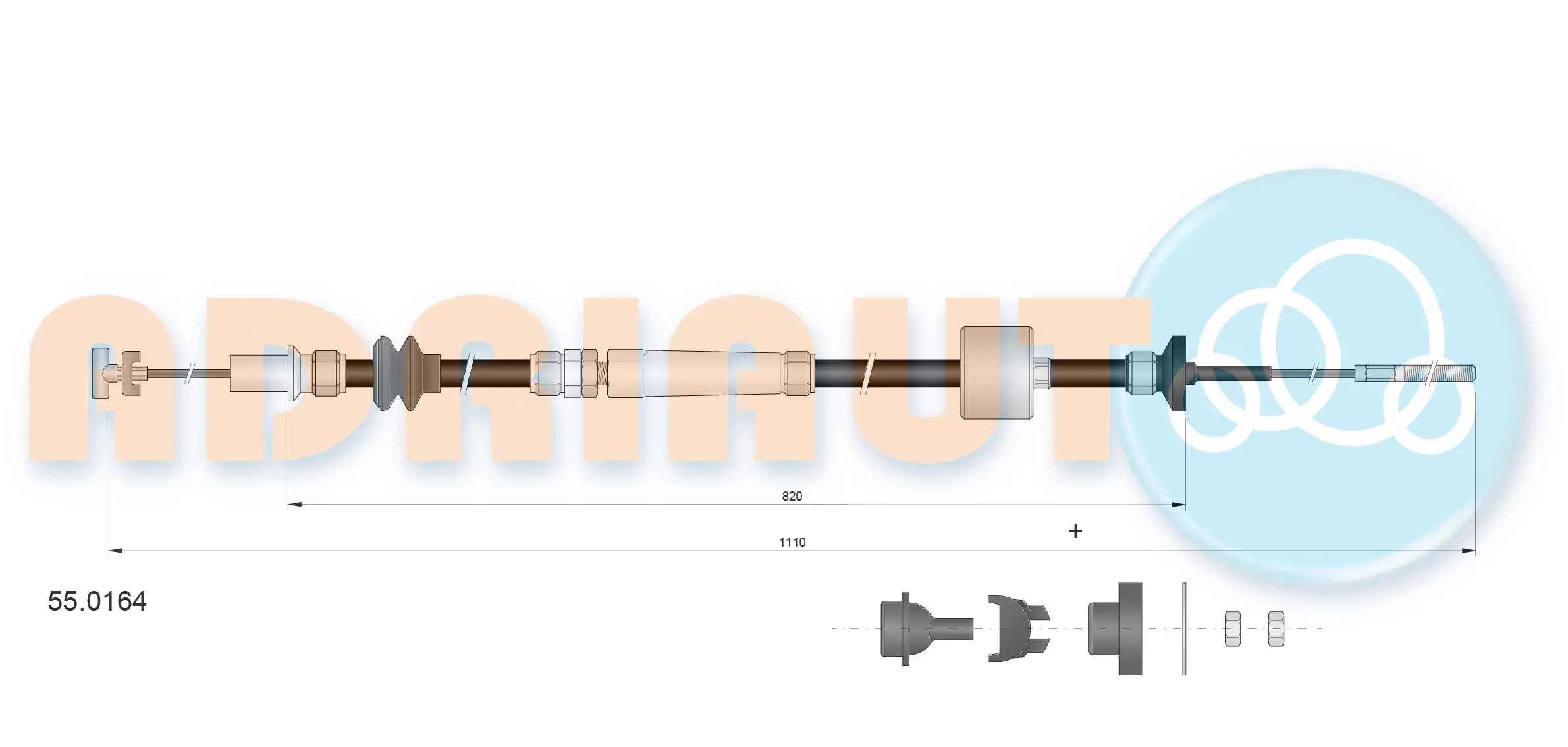 Cable Pull, clutch control 55.0164