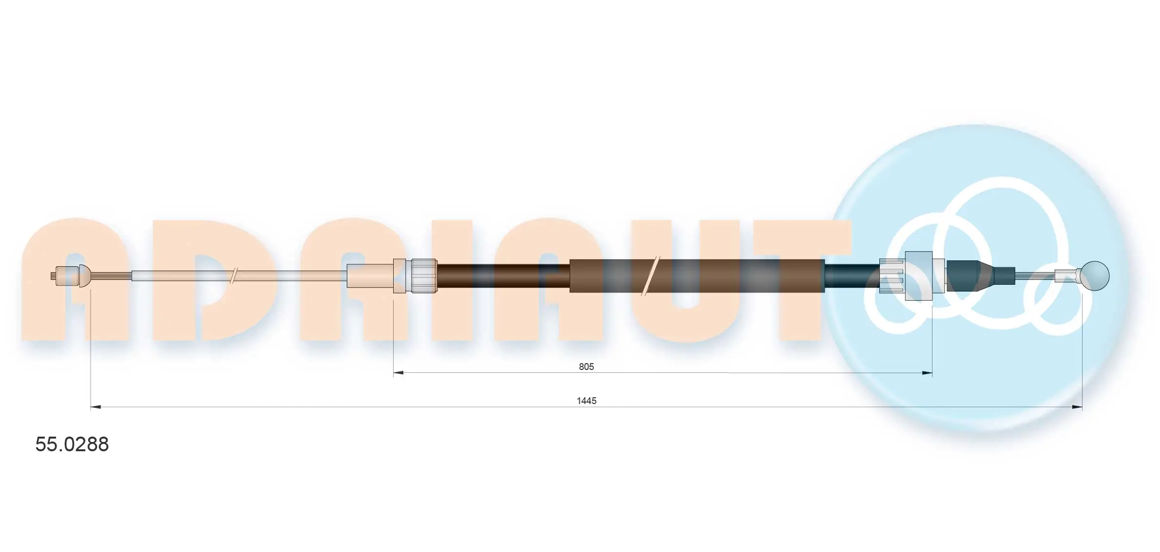 Cable Pull, parking brake 55.0288