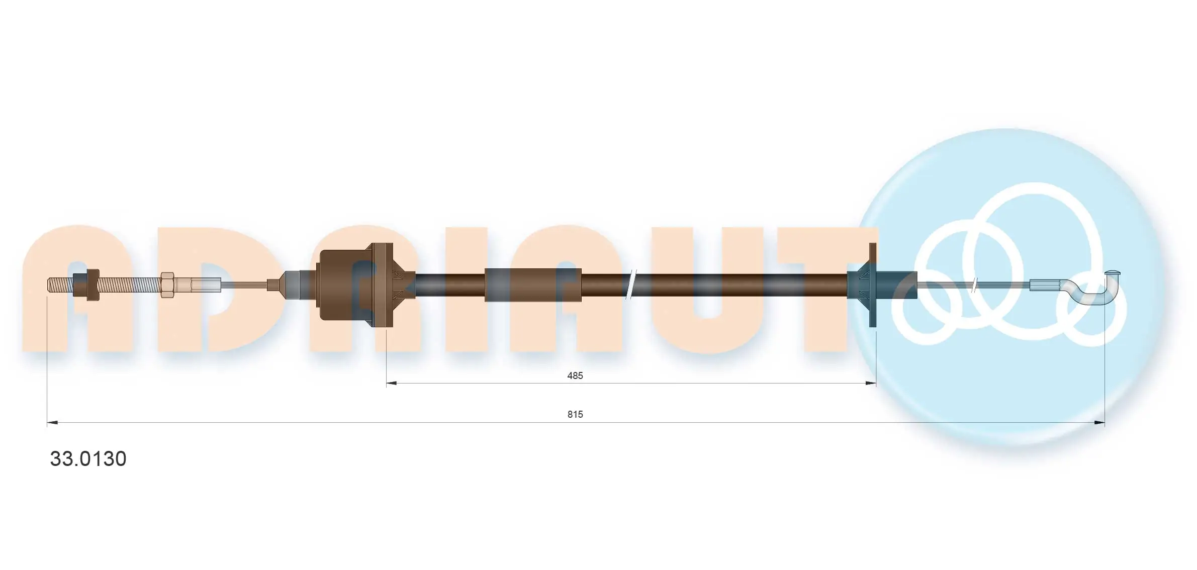 Cable Pull, clutch control 33.0130