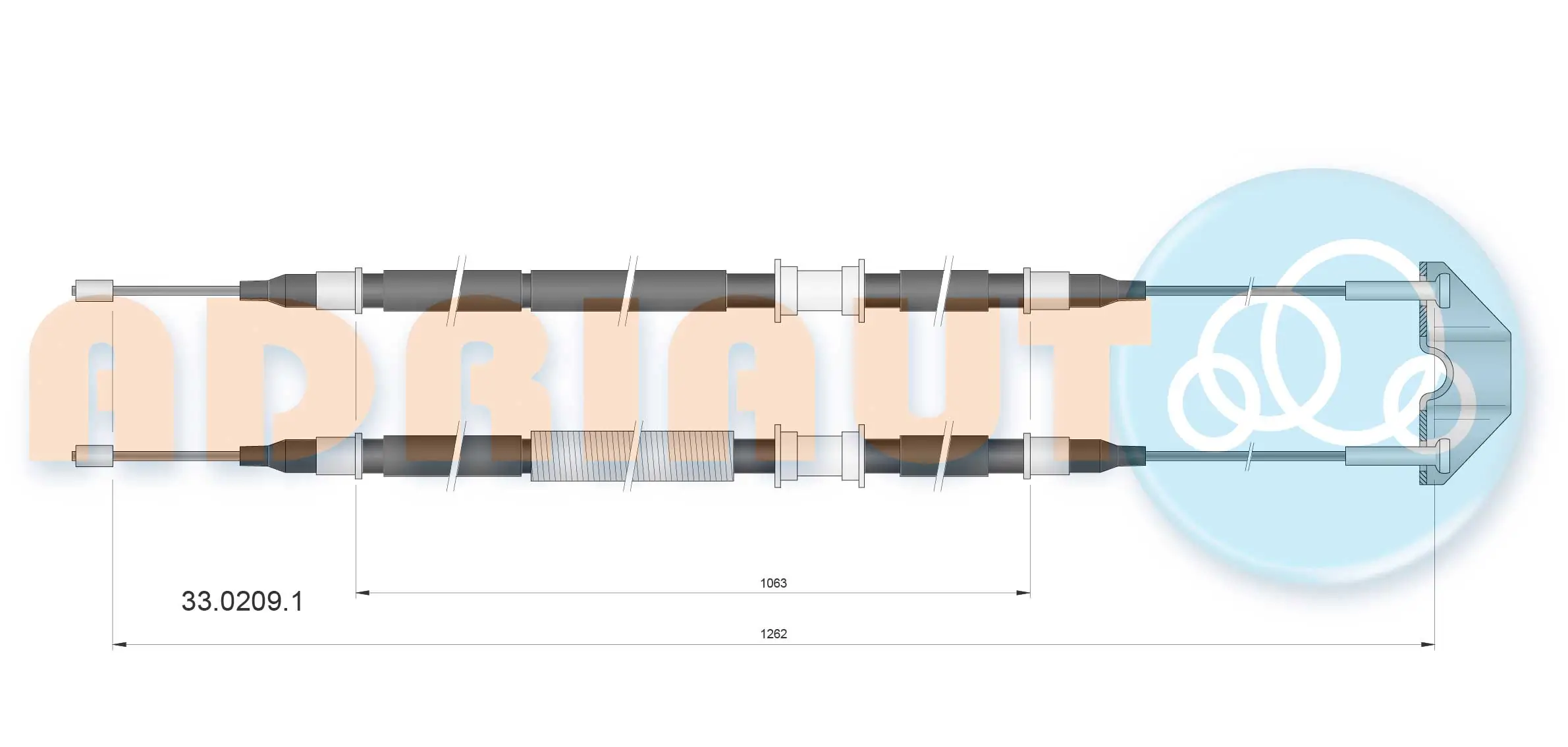 Cable Pull, parking brake 33.0209.1