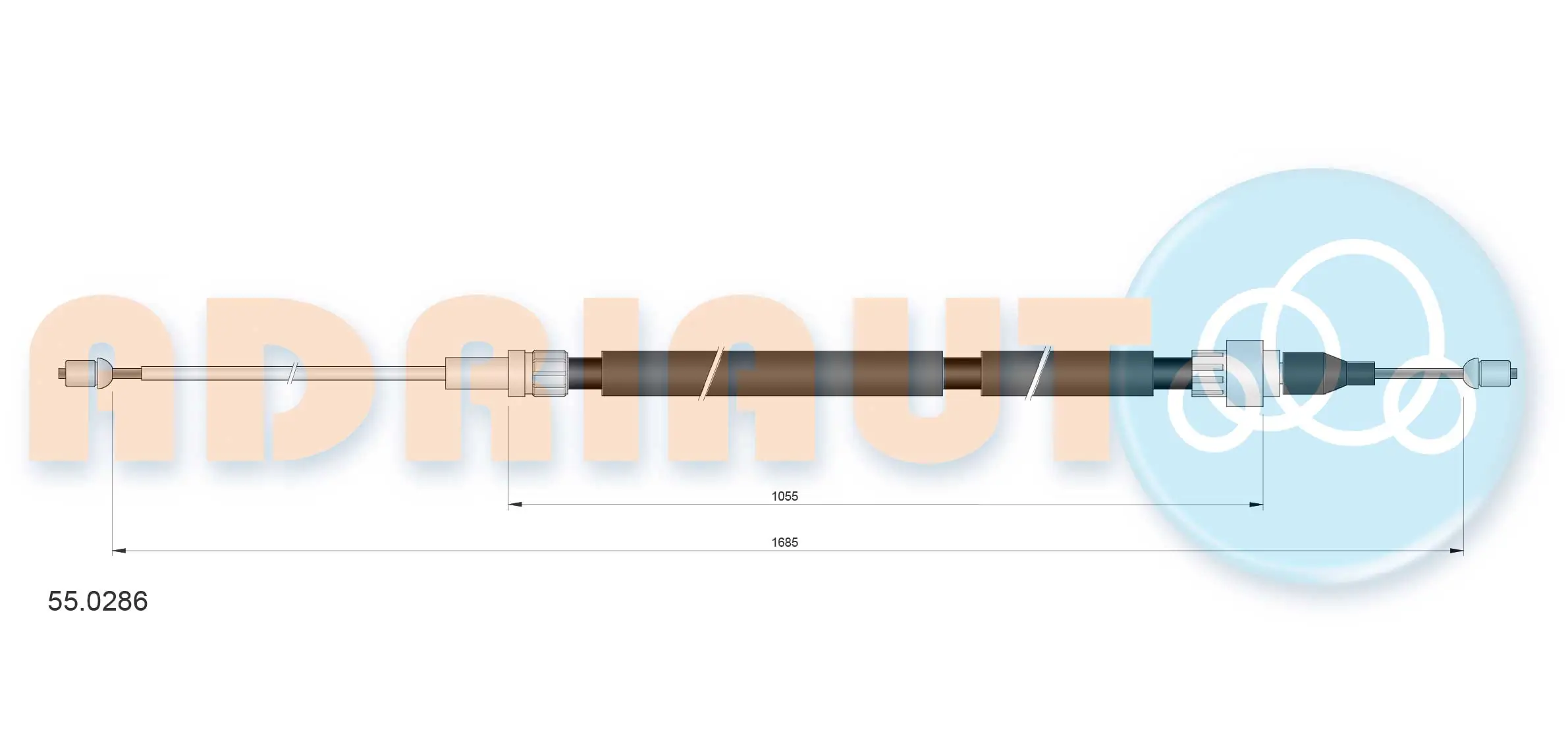 Cable Pull, parking brake 55.0286