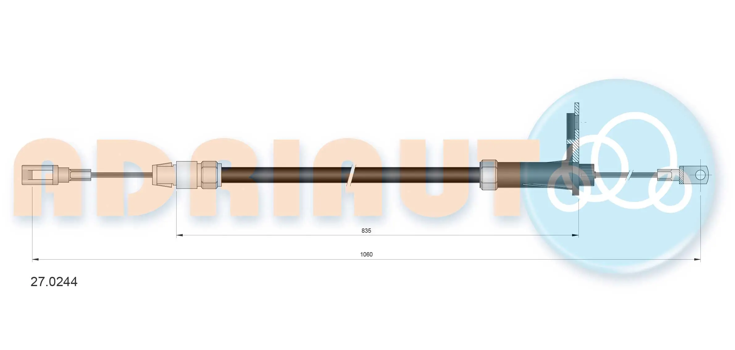 Cable Pull, parking brake 27.0244