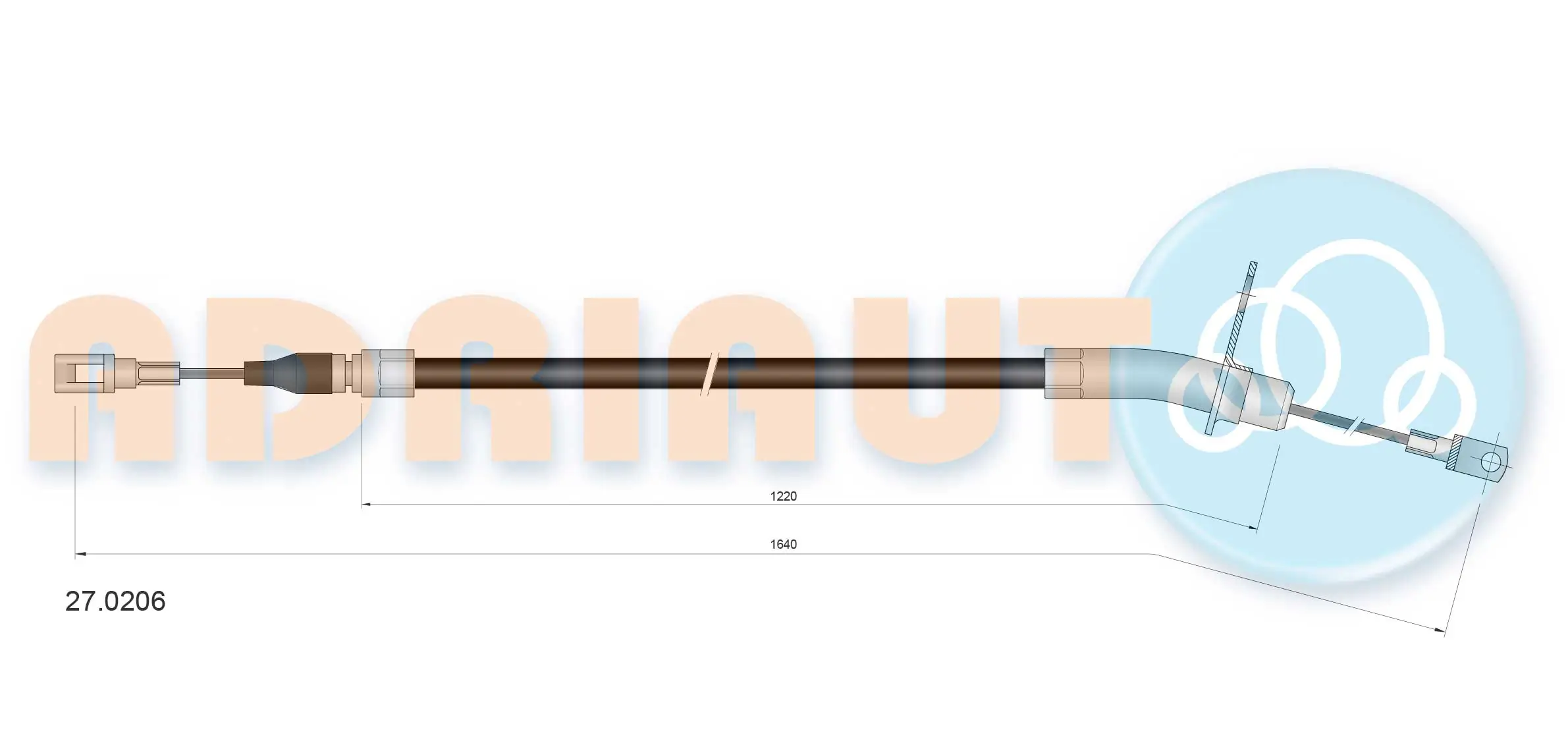 Cable Pull, parking brake 27.0206