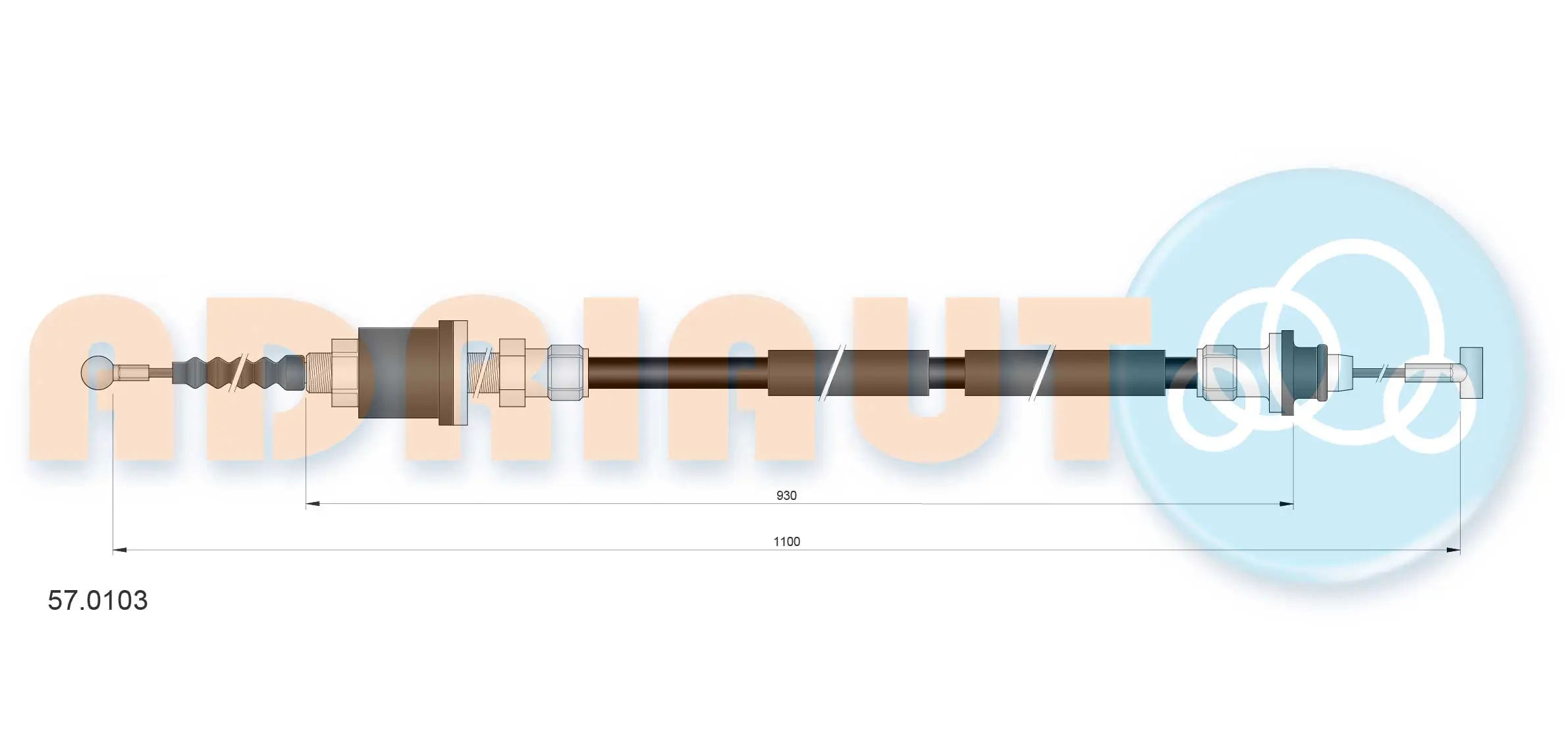 Cable Pull, clutch control 57.0103