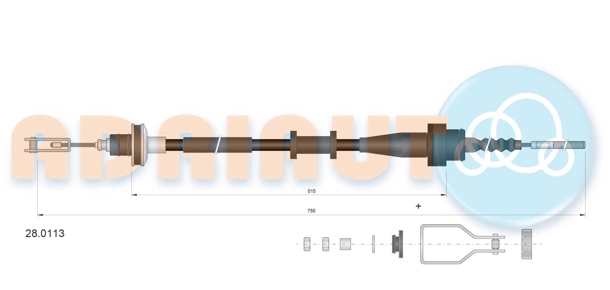 Cable Pull, clutch control 28.0113