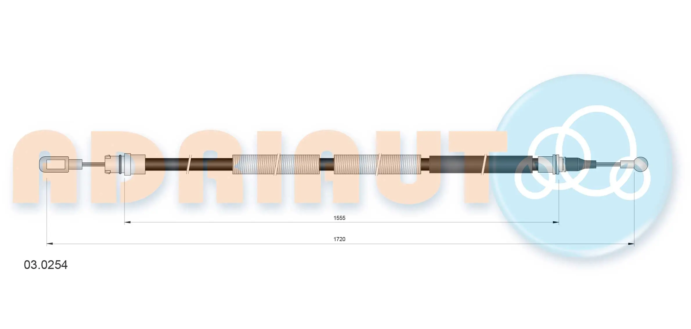 Cable Pull, parking brake 03.0254