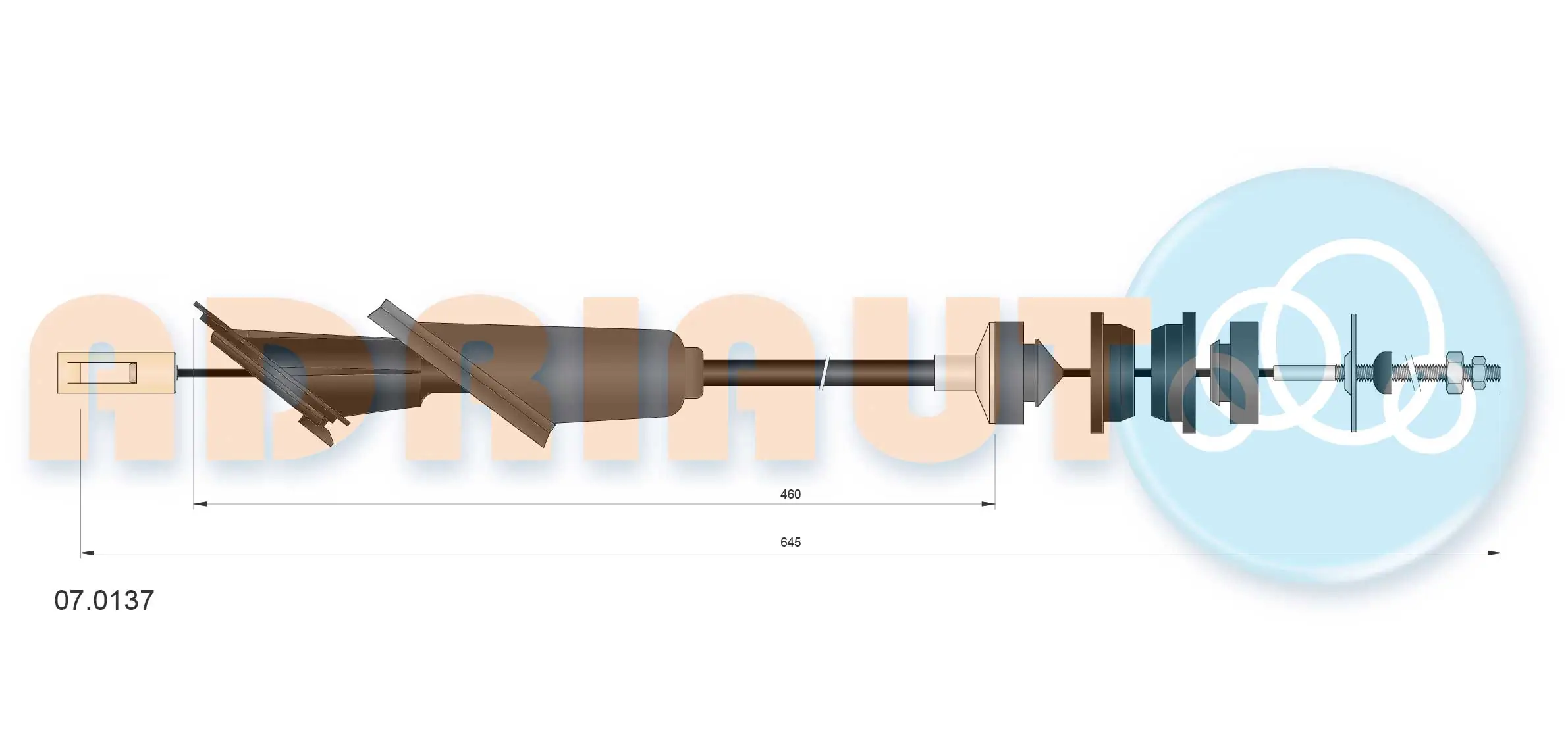 Cable Pull, clutch control 07.0137