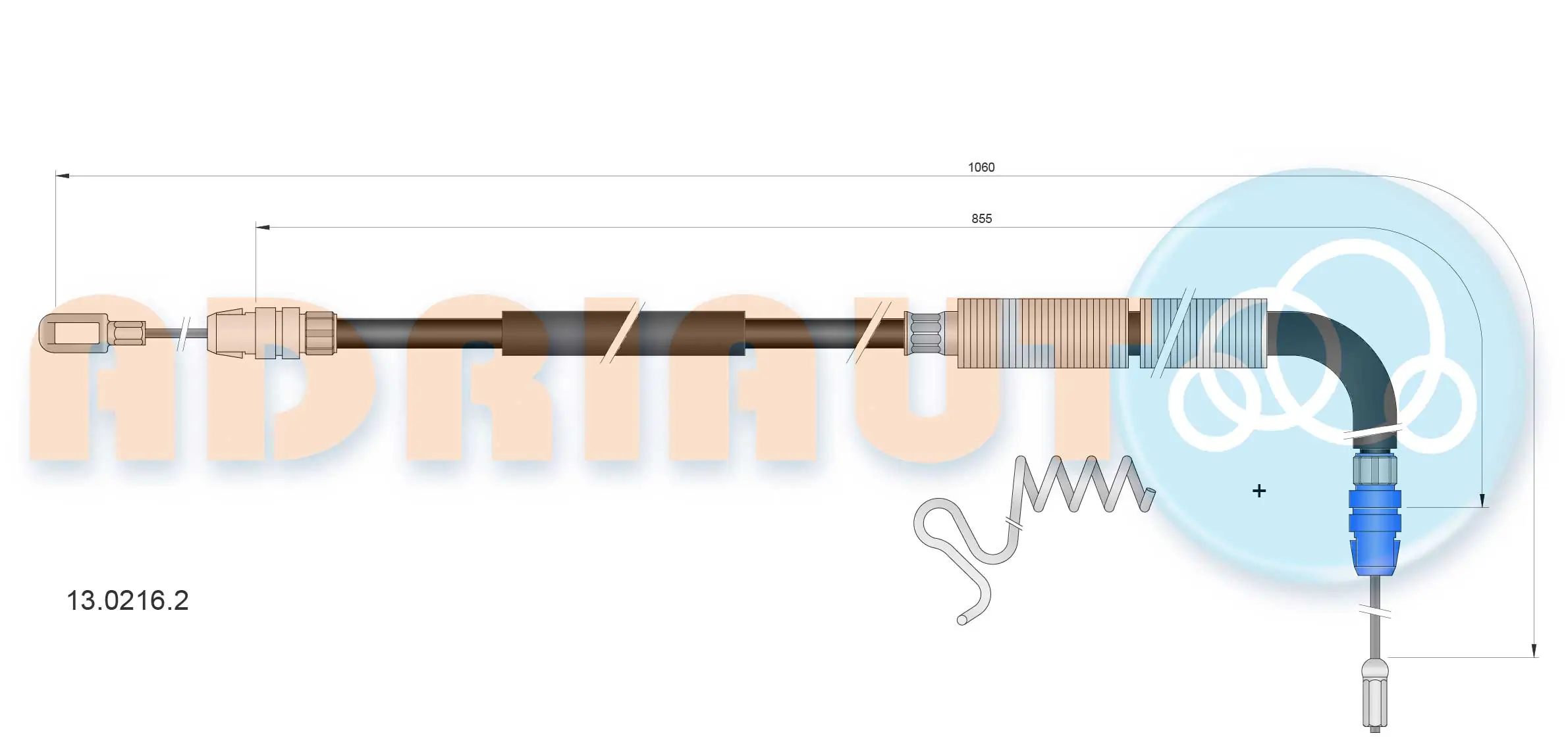 Cable Pull, parking brake 13.0216.2
