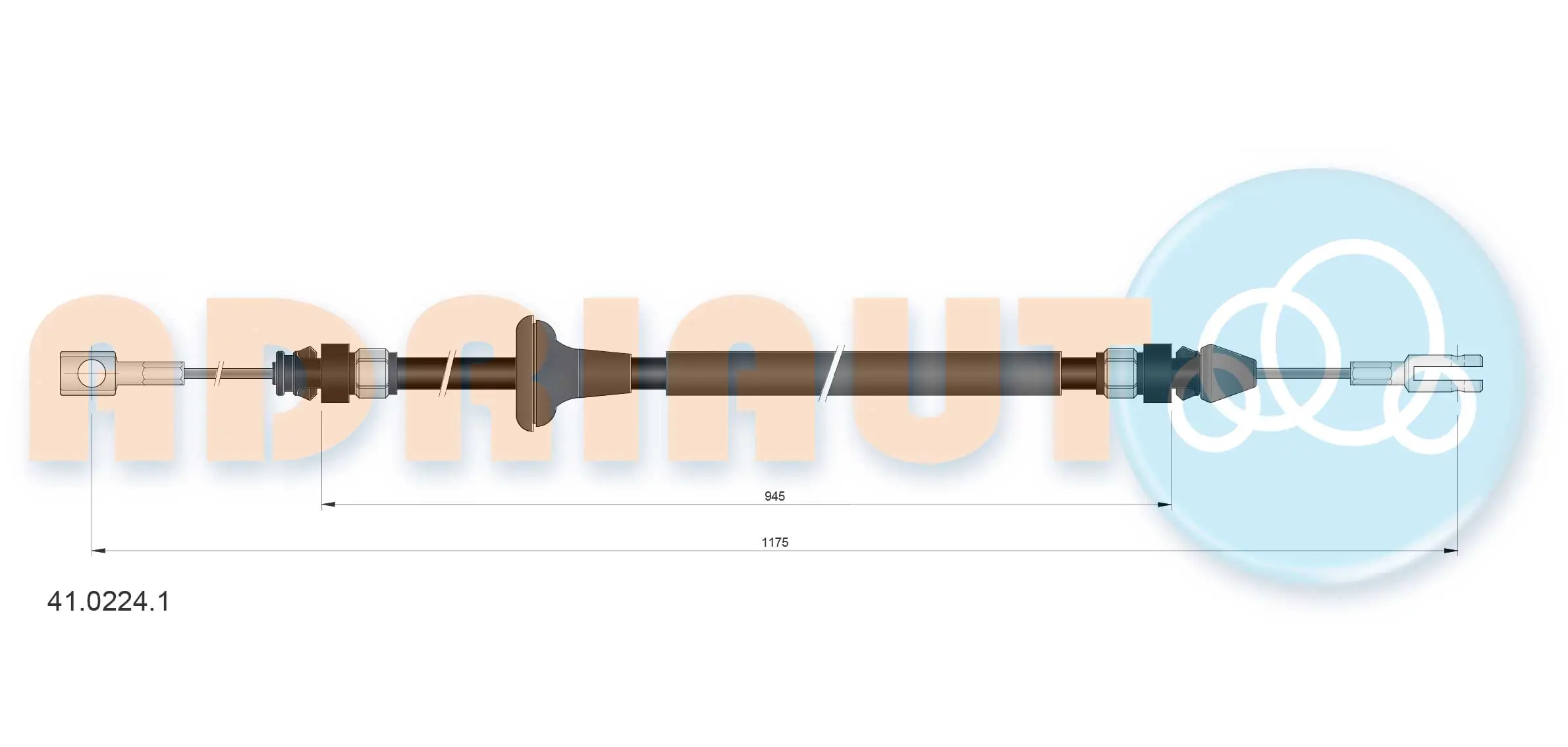 Cable Pull, parking brake 41.0224.1
