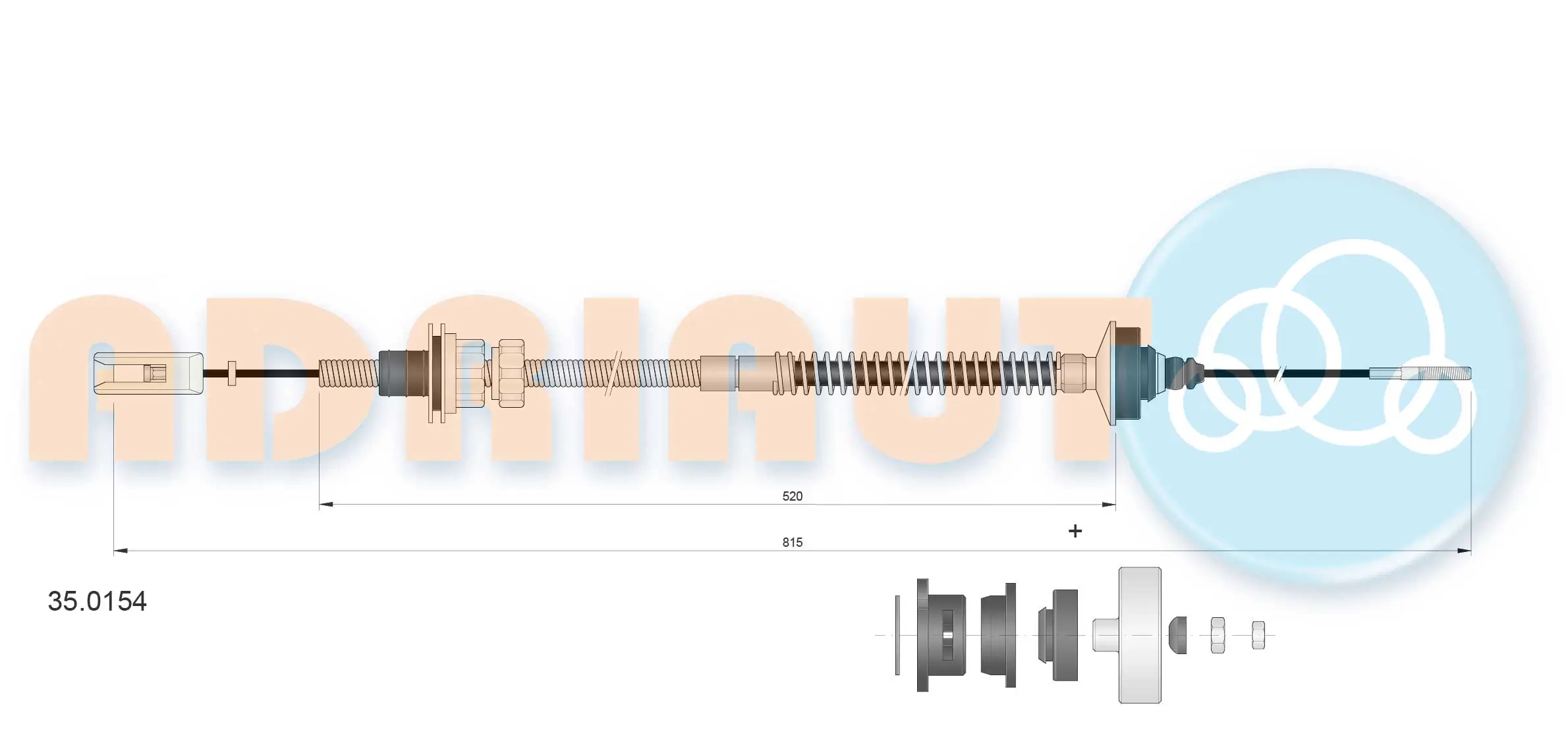 Cable Pull, clutch control 35.0154