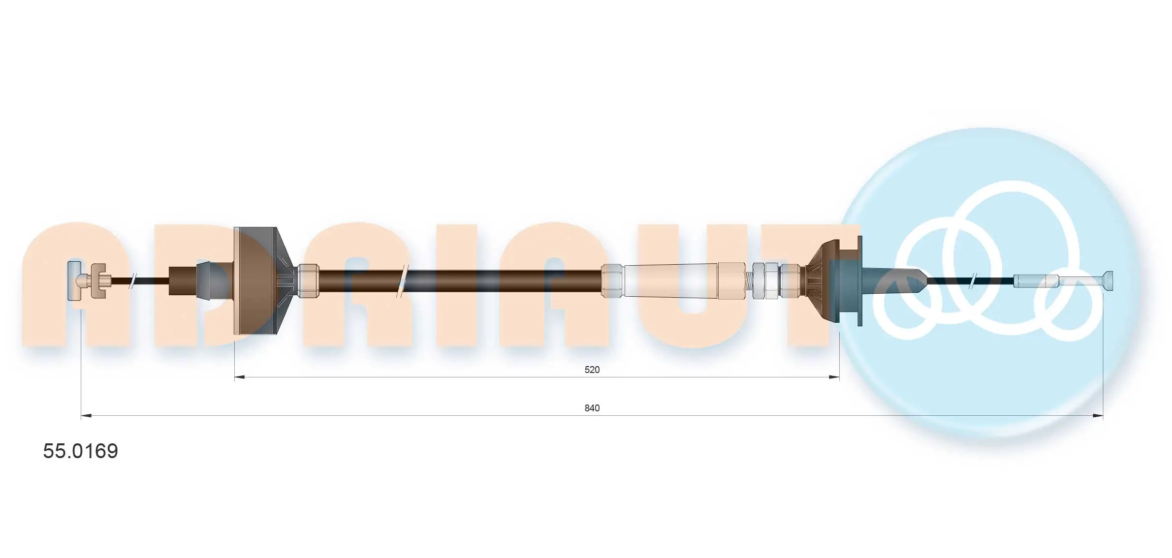 Cable Pull, clutch control 55.0169