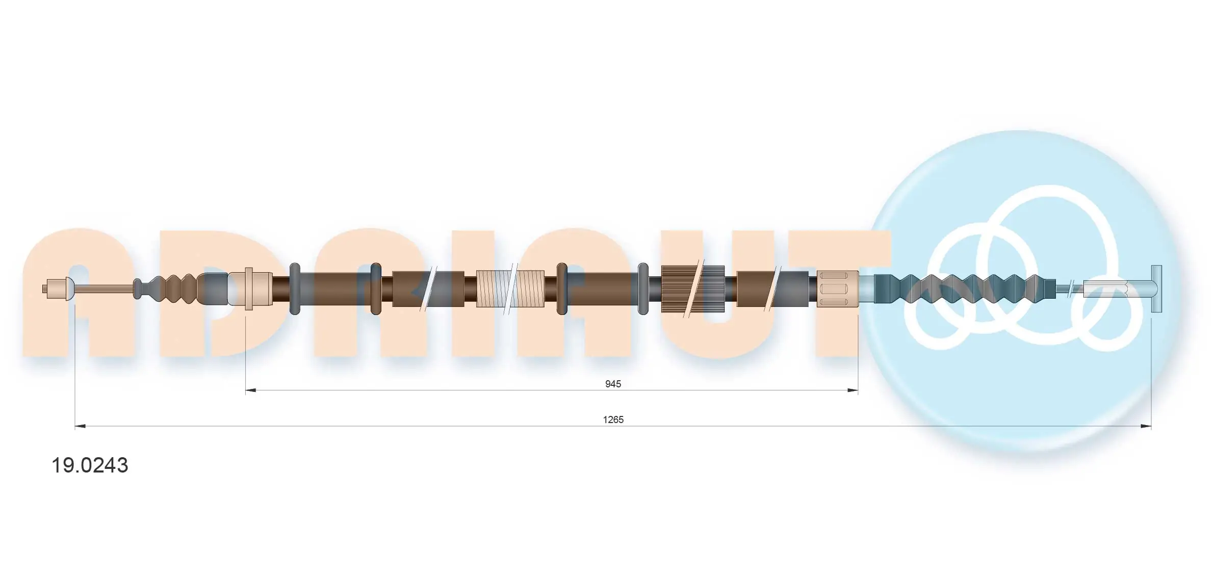 Cable Pull, parking brake 19.0243