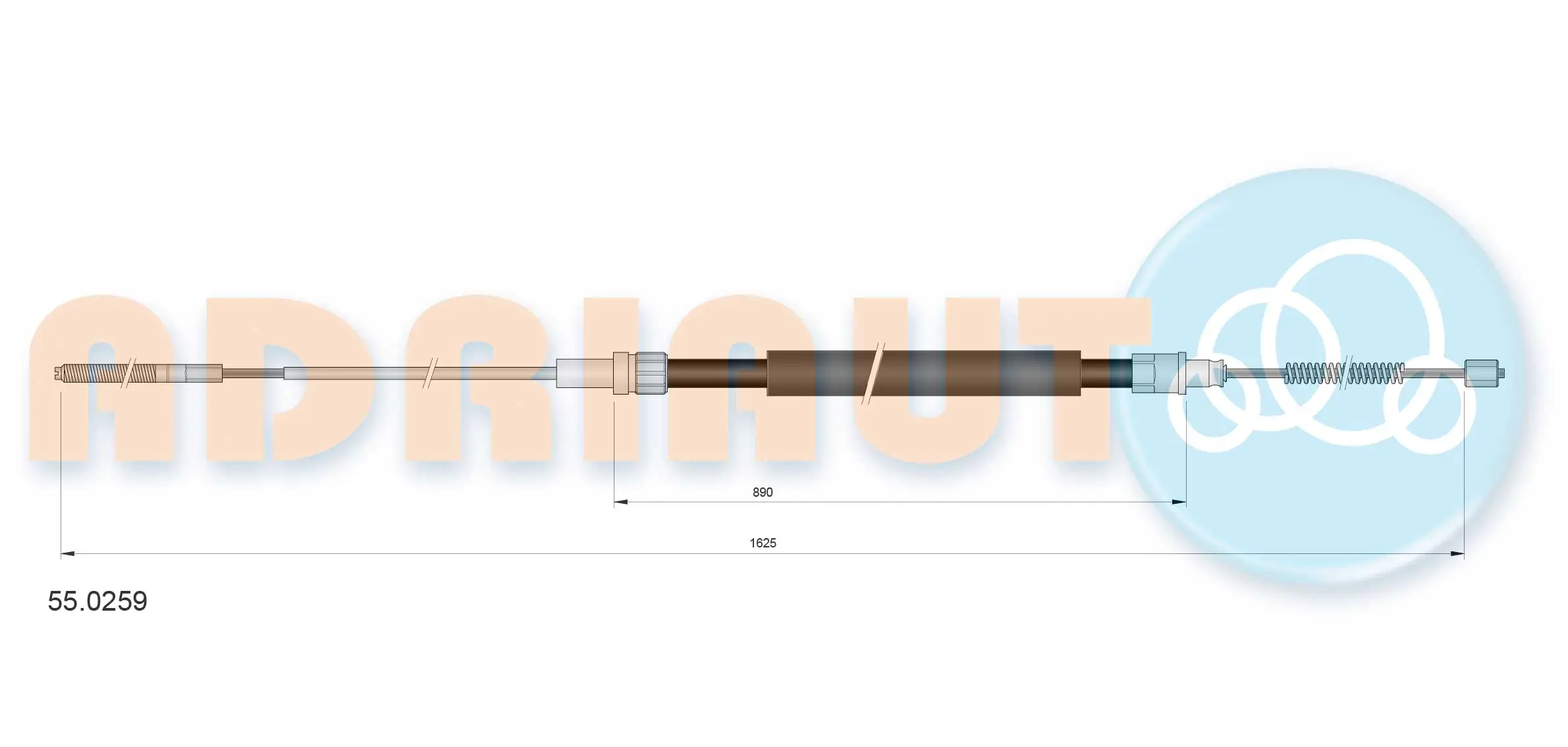 Cable Pull, parking brake 55.0259