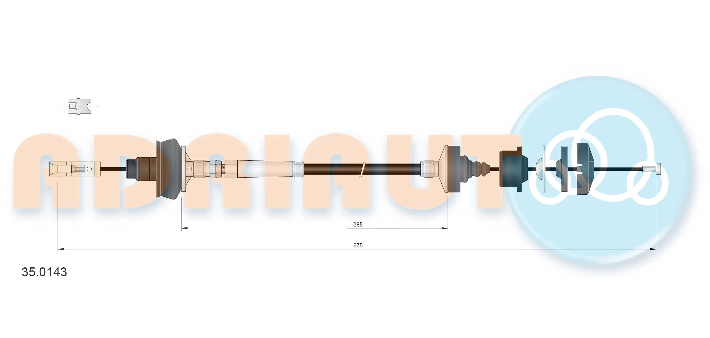 Cable Pull, clutch control 35.0143
