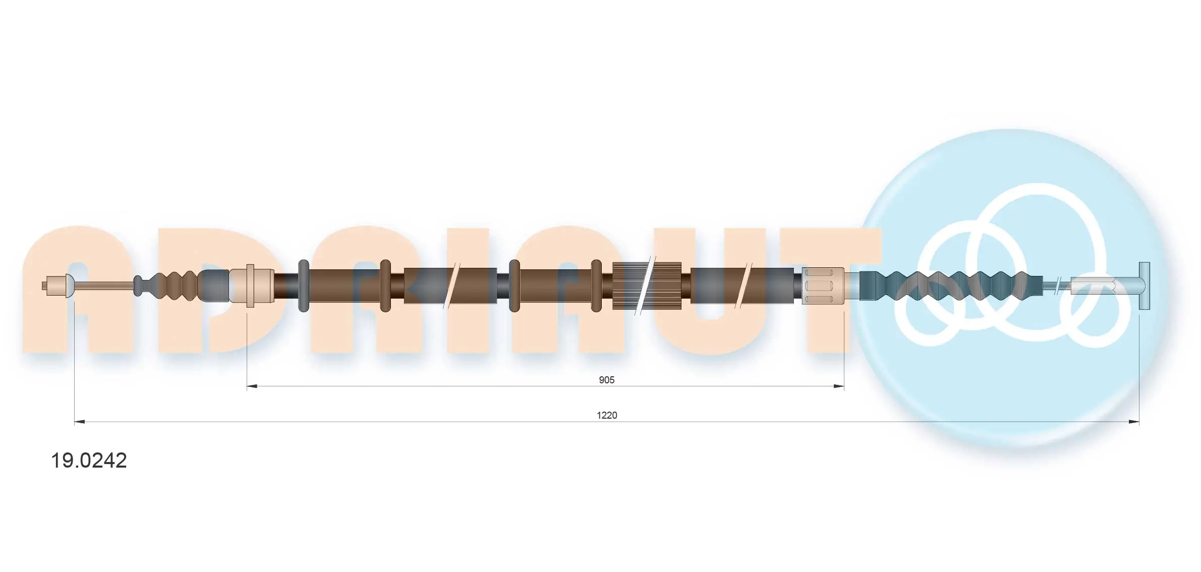 Cable Pull, parking brake 19.0242