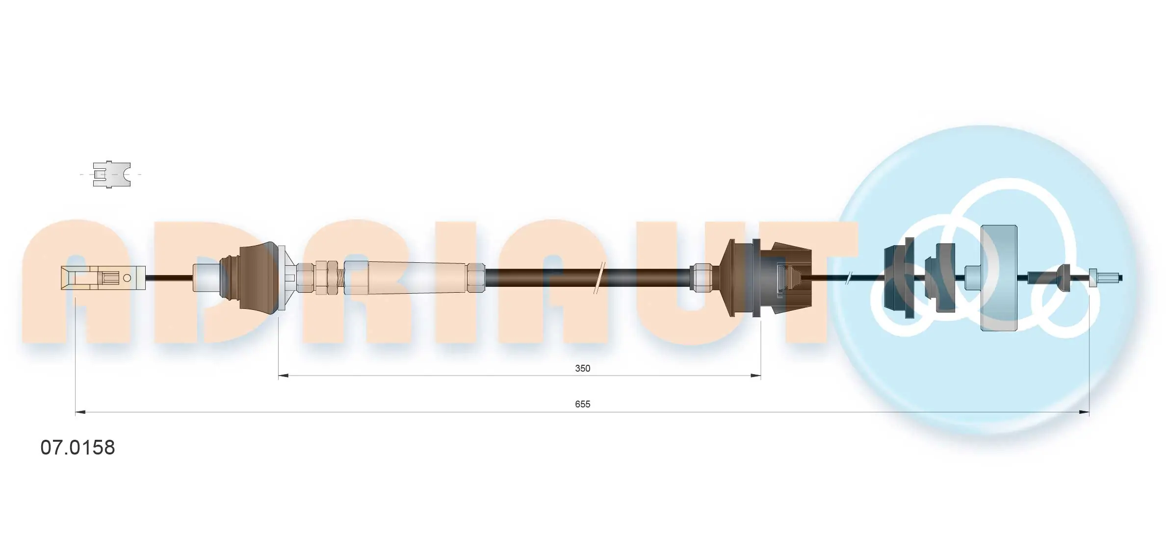 Cable Pull, clutch control 07.0158
