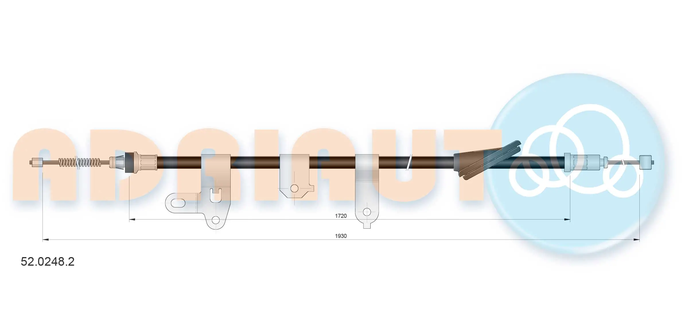Cable Pull, parking brake 52.0248.2