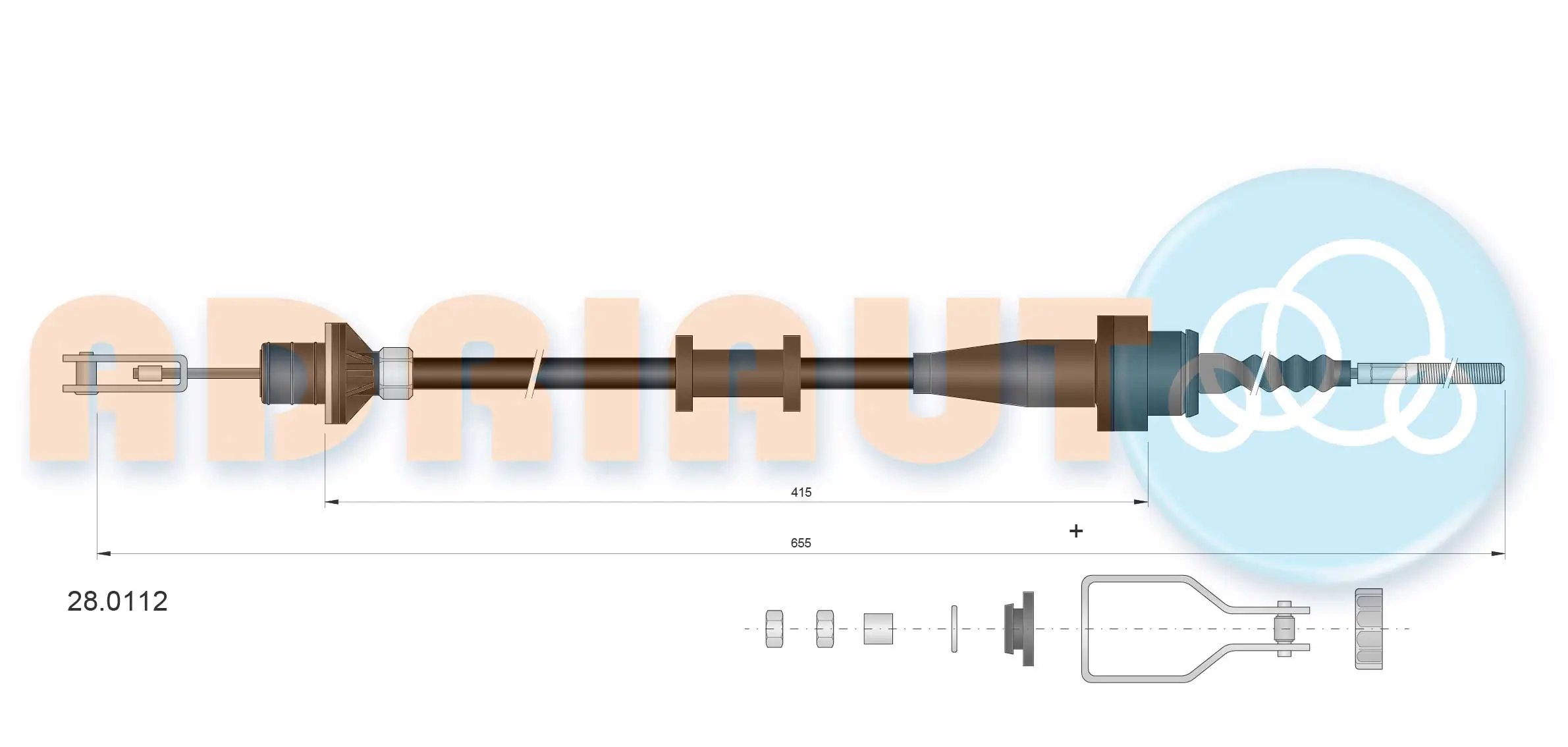 Cable Pull, clutch control 28.0112