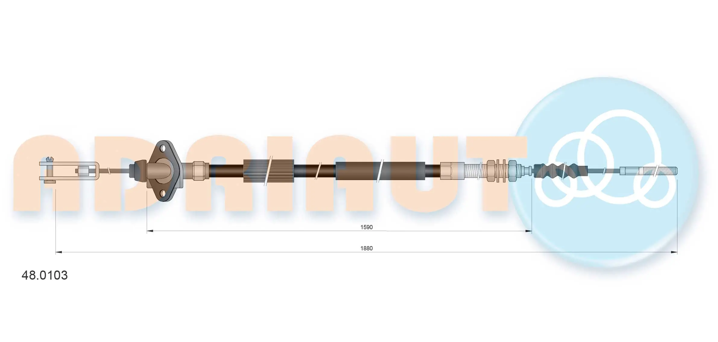 Cable Pull, clutch control 48.0103