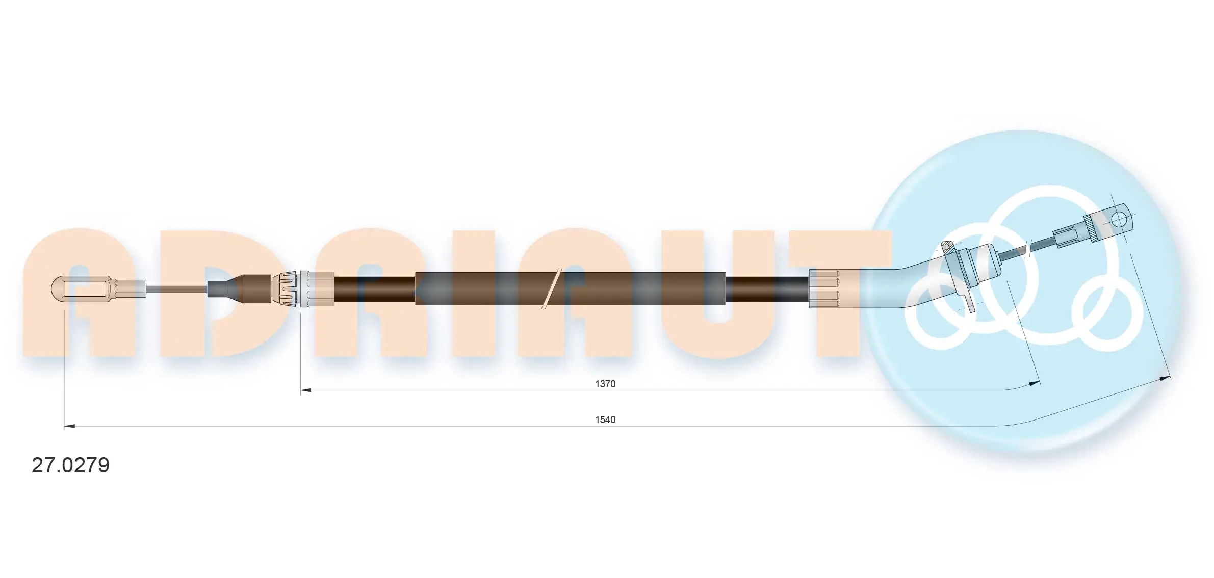 Cable Pull, parking brake 27.0279